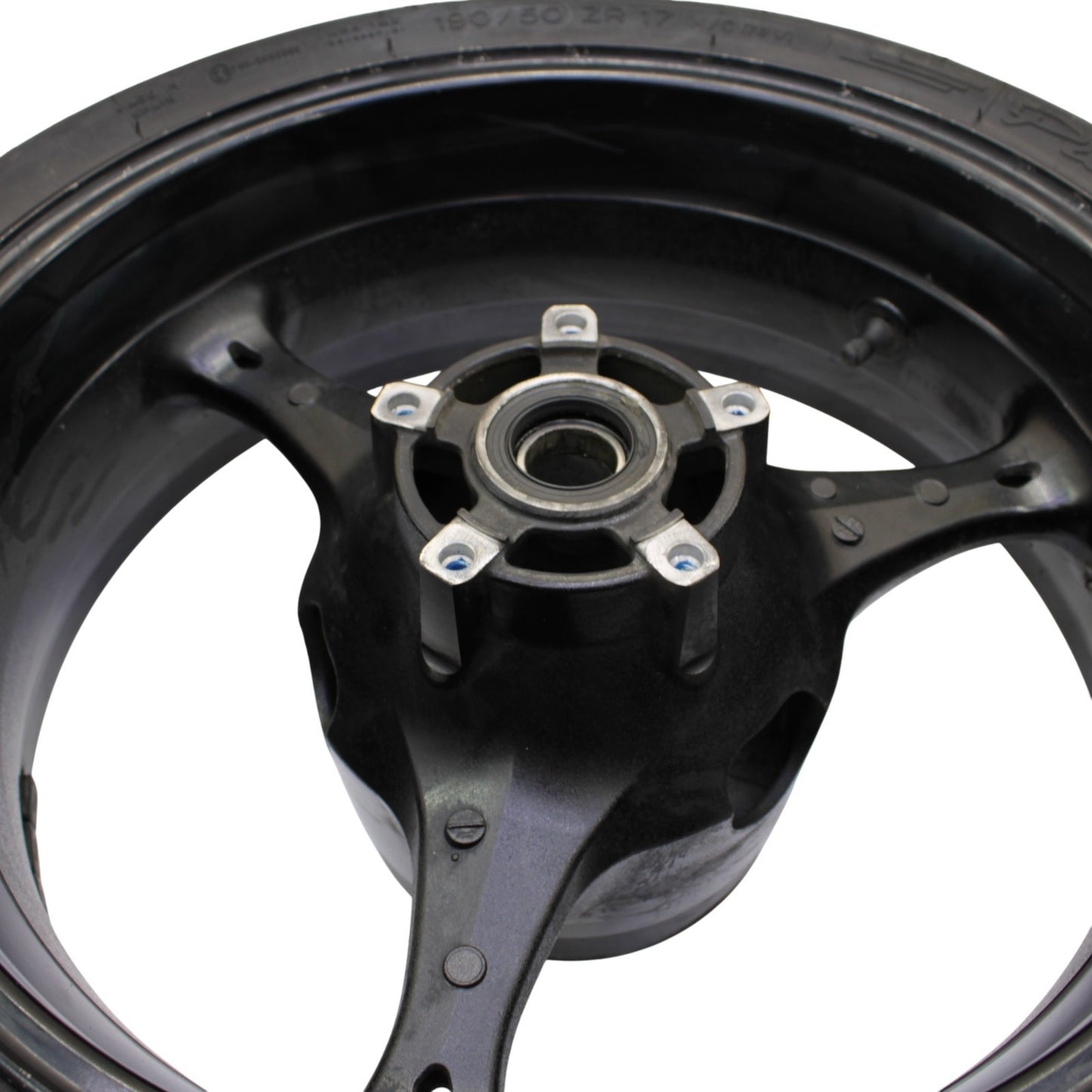 2005 - 2008 SUZUKI GSXR 1000 REAR WHEEL BACK RIM TIRE RUBBER BLACK STOCK