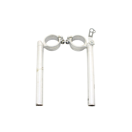 2007 2008 SUZUKI GSXR 1000 CLIP ON SET LEFT RIGHT HANDLE BAR SILVER 56151-21H00