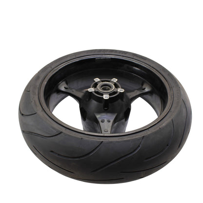 2007 2008 SUZUKI GSXR 1000 REAR WHEEL BACK RIM TIRE RUBBER HUB BLACK STRAIGHT