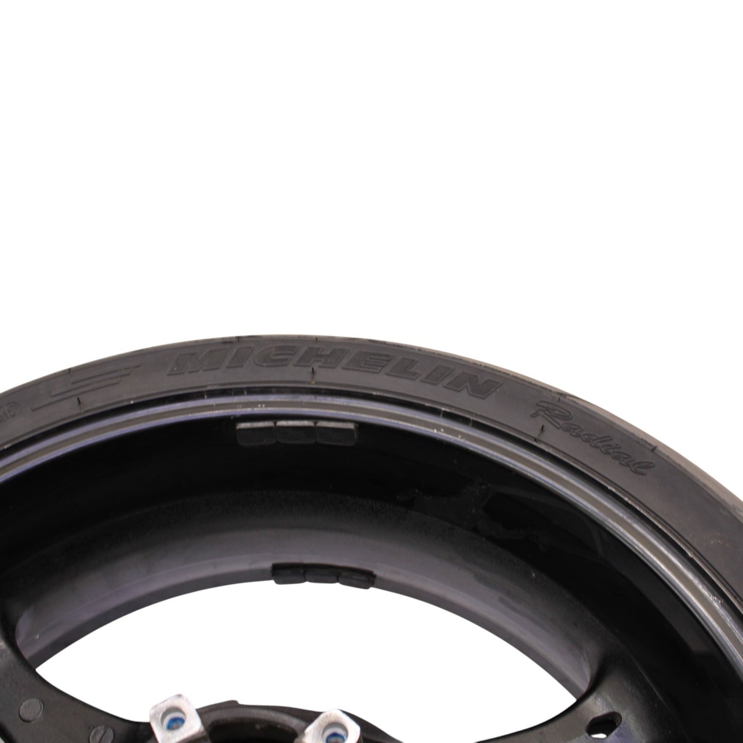 2007 2008 SUZUKI GSXR 1000 REAR WHEEL BACK RIM TIRE RUBBER HUB BLACK STRAIGHT