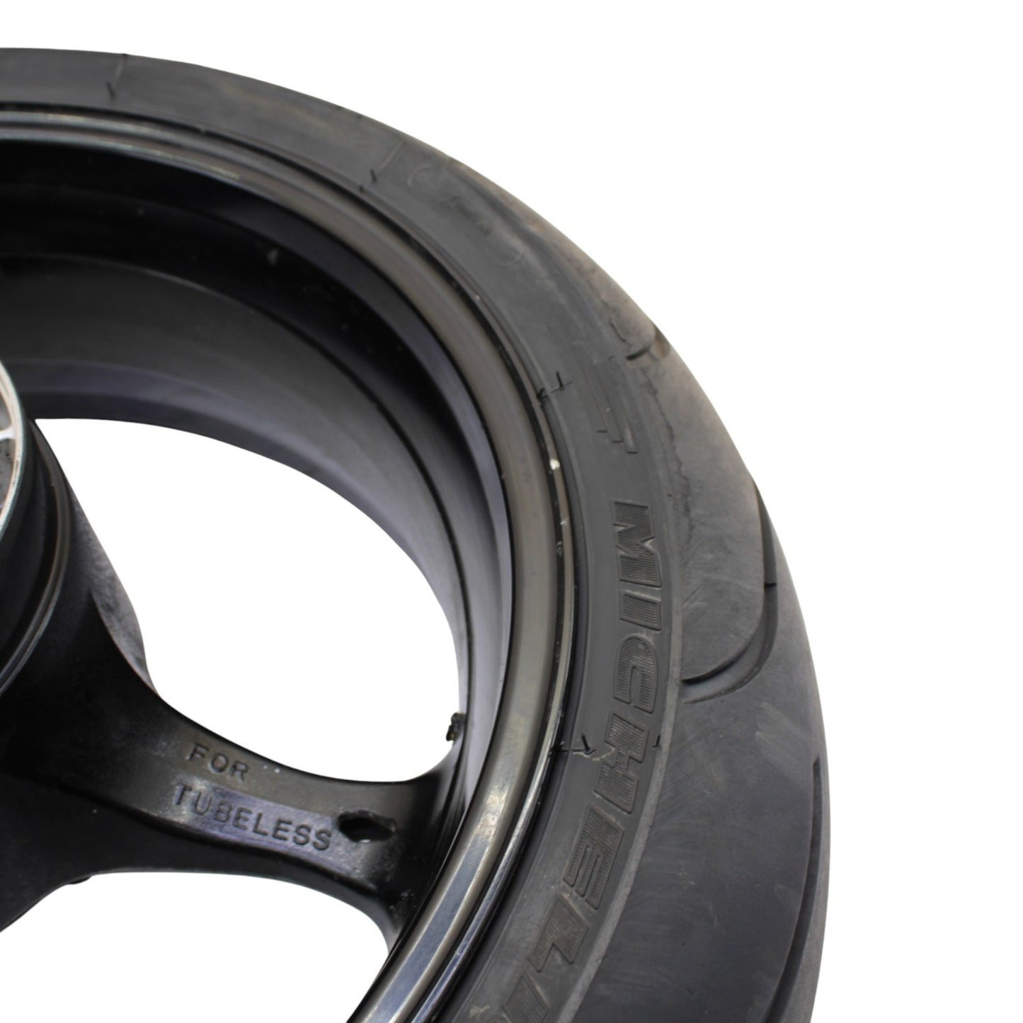 2007 2008 SUZUKI GSXR 1000 REAR WHEEL BACK RIM TIRE RUBBER HUB BLACK STRAIGHT