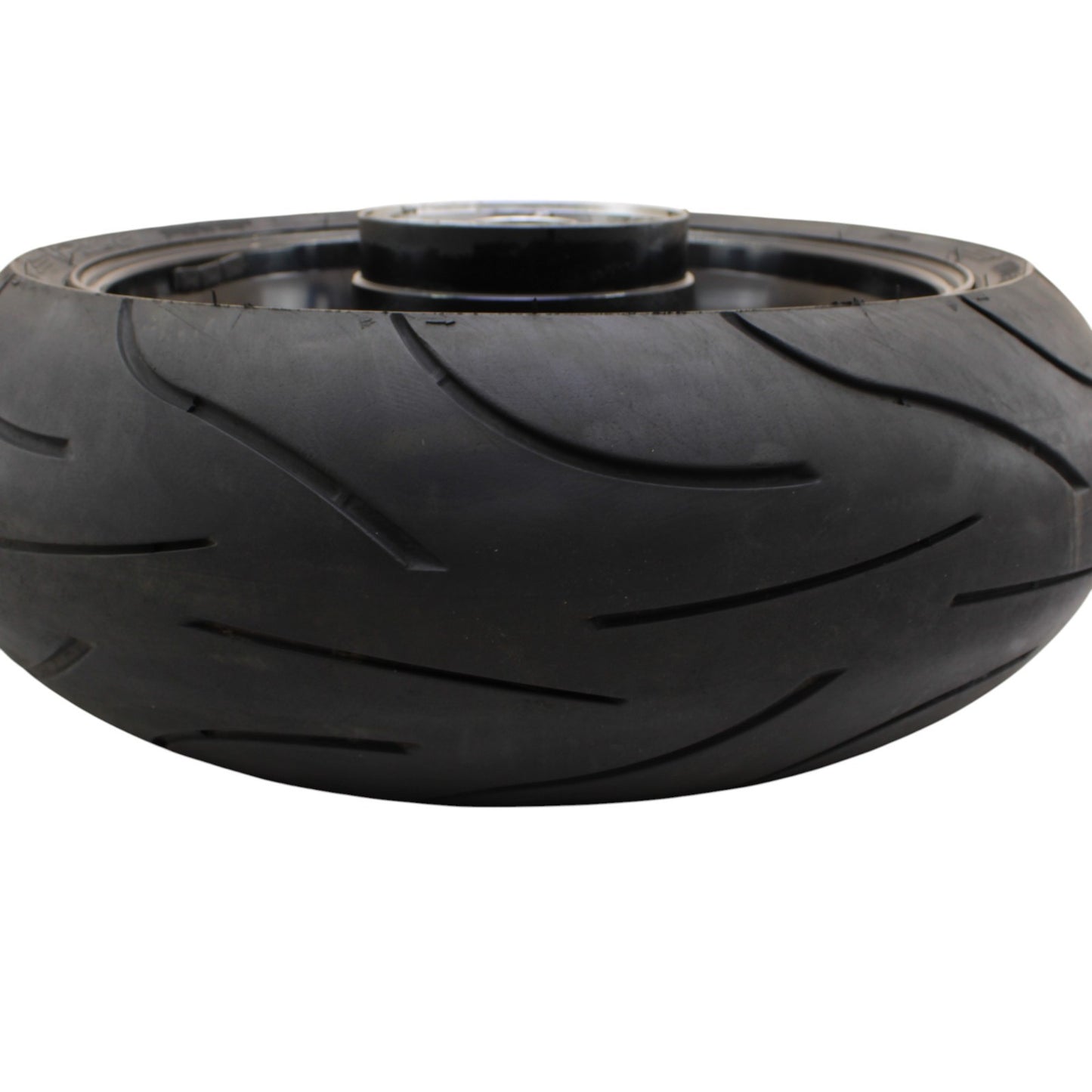 2007 2008 SUZUKI GSXR 1000 REAR WHEEL BACK RIM TIRE RUBBER HUB BLACK STRAIGHT