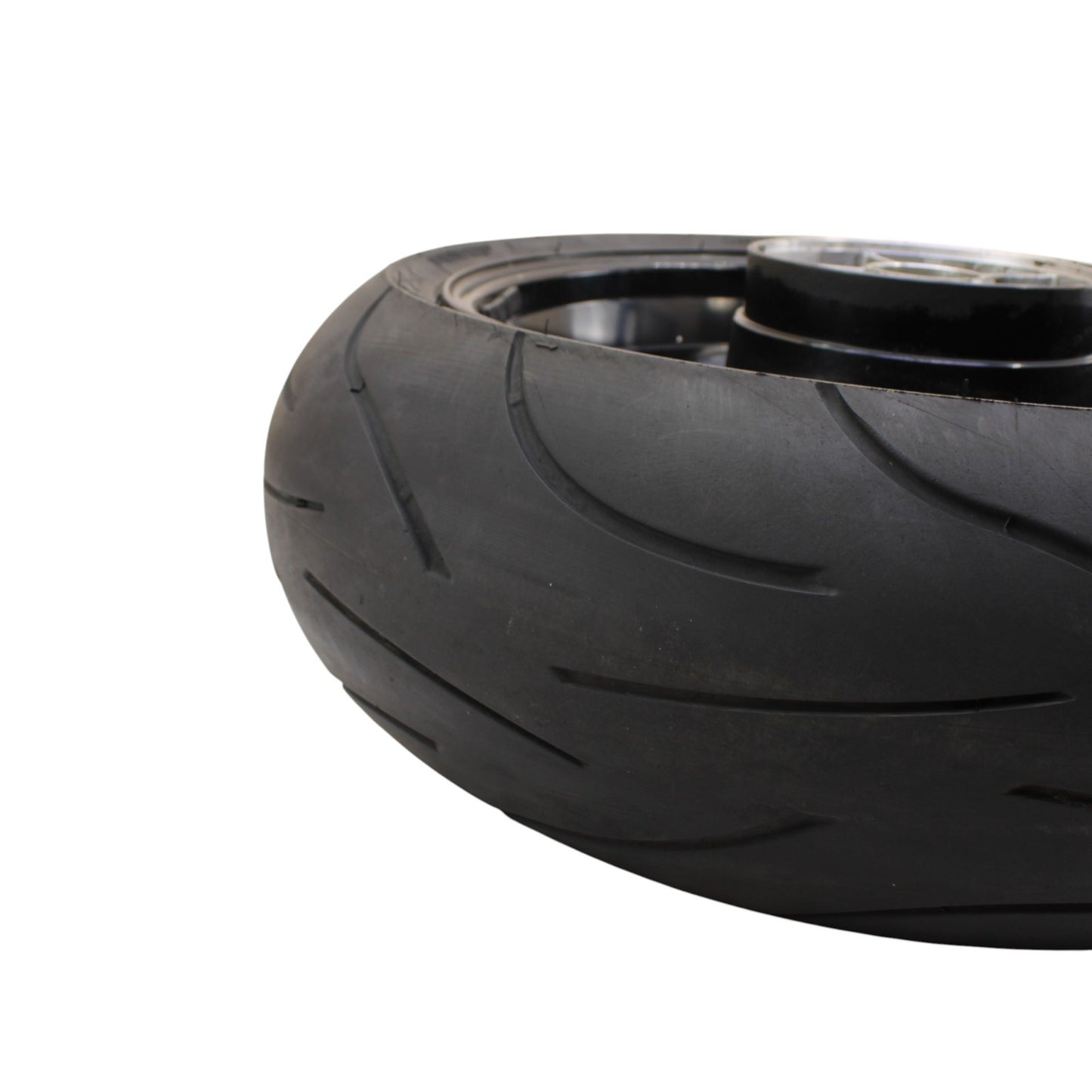 2007 2008 SUZUKI GSXR 1000 REAR WHEEL BACK RIM TIRE RUBBER HUB BLACK STRAIGHT