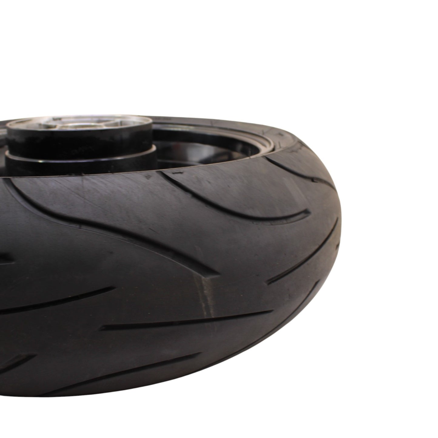 2007 2008 SUZUKI GSXR 1000 REAR WHEEL BACK RIM TIRE RUBBER HUB BLACK STRAIGHT