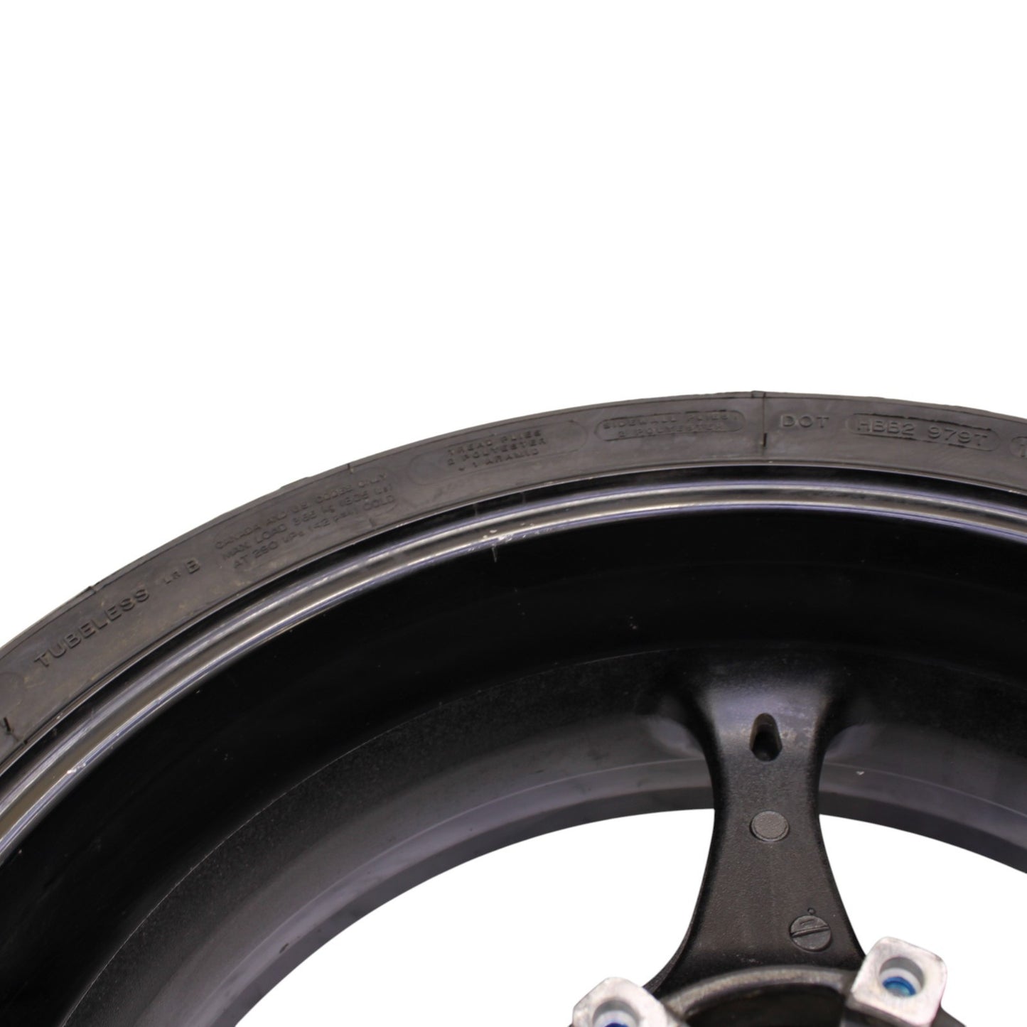 2007 2008 SUZUKI GSXR 1000 REAR WHEEL BACK RIM TIRE RUBBER HUB BLACK STRAIGHT