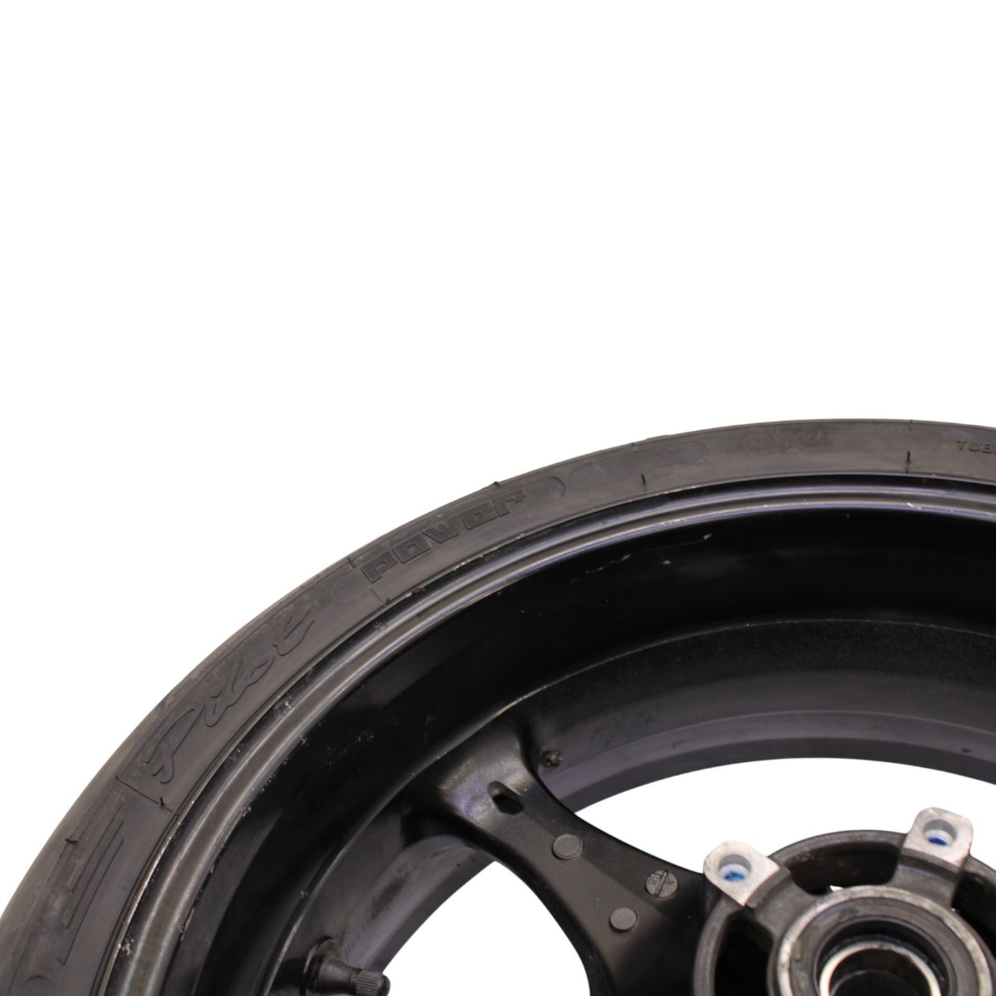 2007 2008 SUZUKI GSXR 1000 REAR WHEEL BACK RIM TIRE RUBBER HUB BLACK STRAIGHT