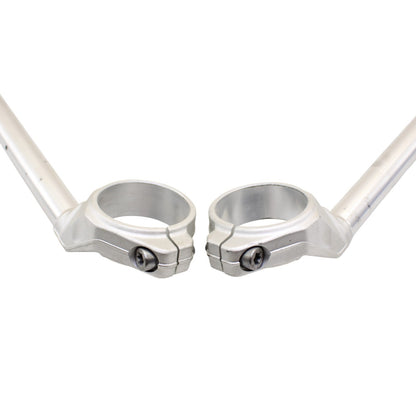 2015 - 2019 BMW S1000 CLIP ON HANDLE BAR RIGHT LEFT SET SILVER STRAIGHT PAIR OEM