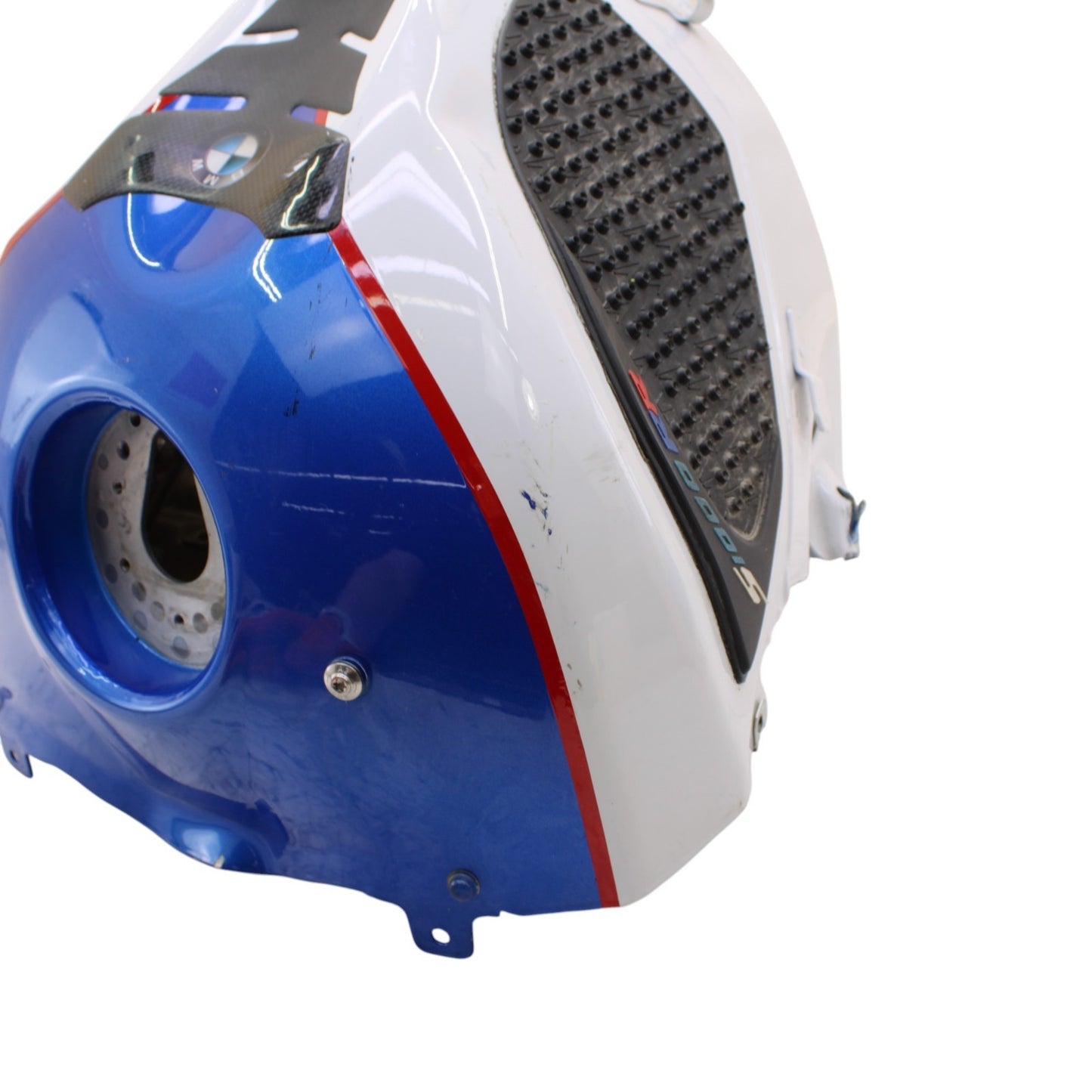 2015 - 2019 BMW S1000RR FUEL TANK GAS PETROL RESERVOIR WHITE BLUE RED *DAMAGED*