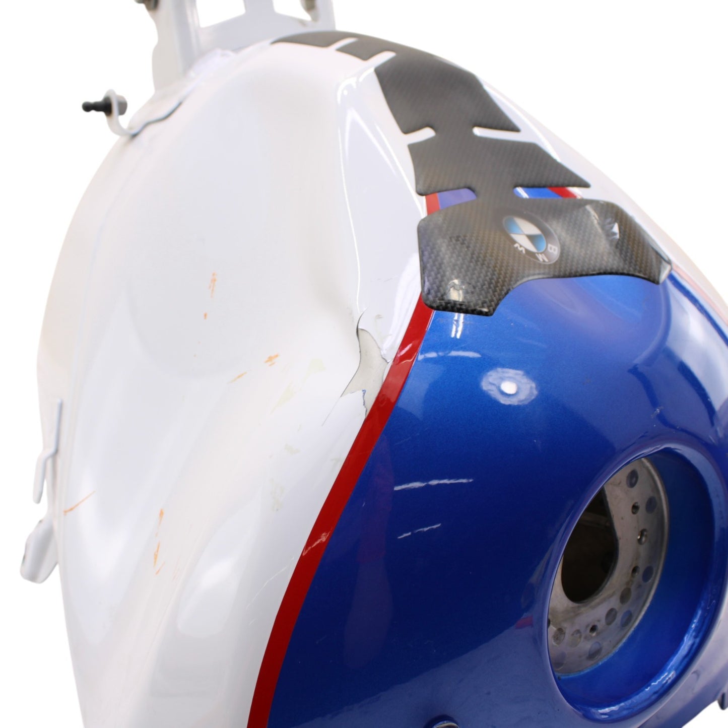 2015 - 2019 BMW S1000RR FUEL TANK GAS PETROL RESERVOIR WHITE BLUE RED *DAMAGED*