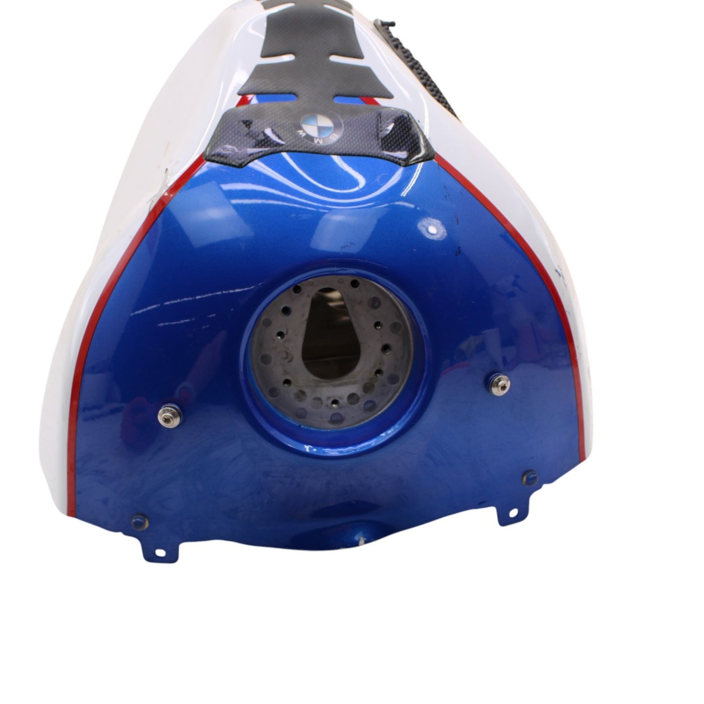 2015 - 2019 BMW S1000RR FUEL TANK GAS PETROL RESERVOIR WHITE BLUE RED *DAMAGED*