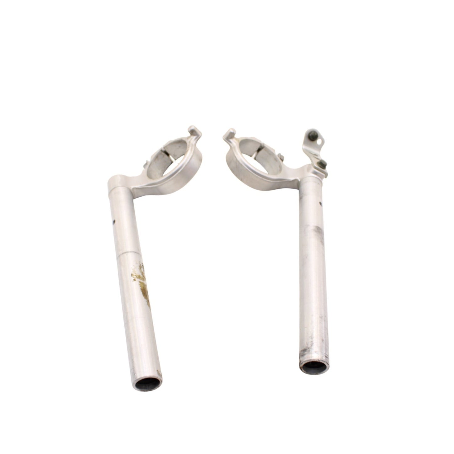 2003 2004 SUZUKI GSXR 1000 CLIP ON HANDLE BAR LEFT RIGHT SET SILVER STRAIGHT