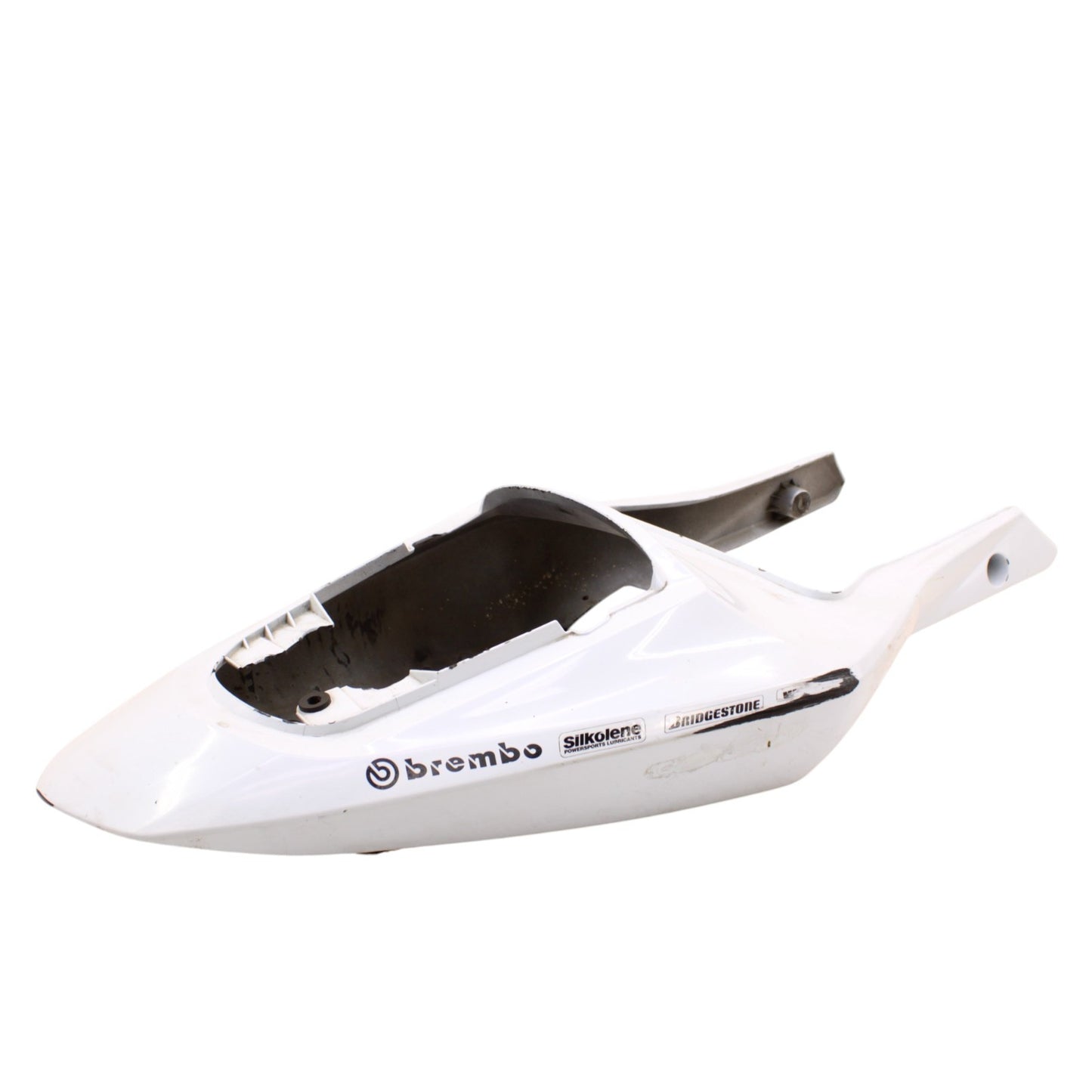 2003 2004 SUZUKI GSXR 1000 REAR BACK TAIL FAIRING COWL SHROUD WHITE PLASTIC