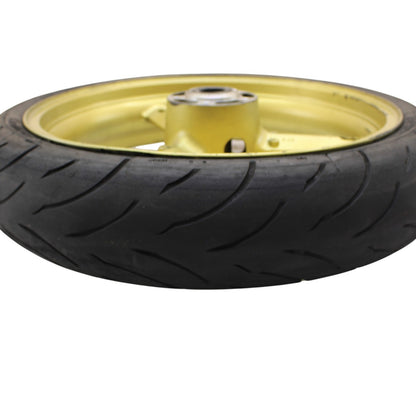 2003 2004 SUZUKI GSXR 1000 FRONT WHEEL RIM TIRE STRAIGHT STOCK YELLOW