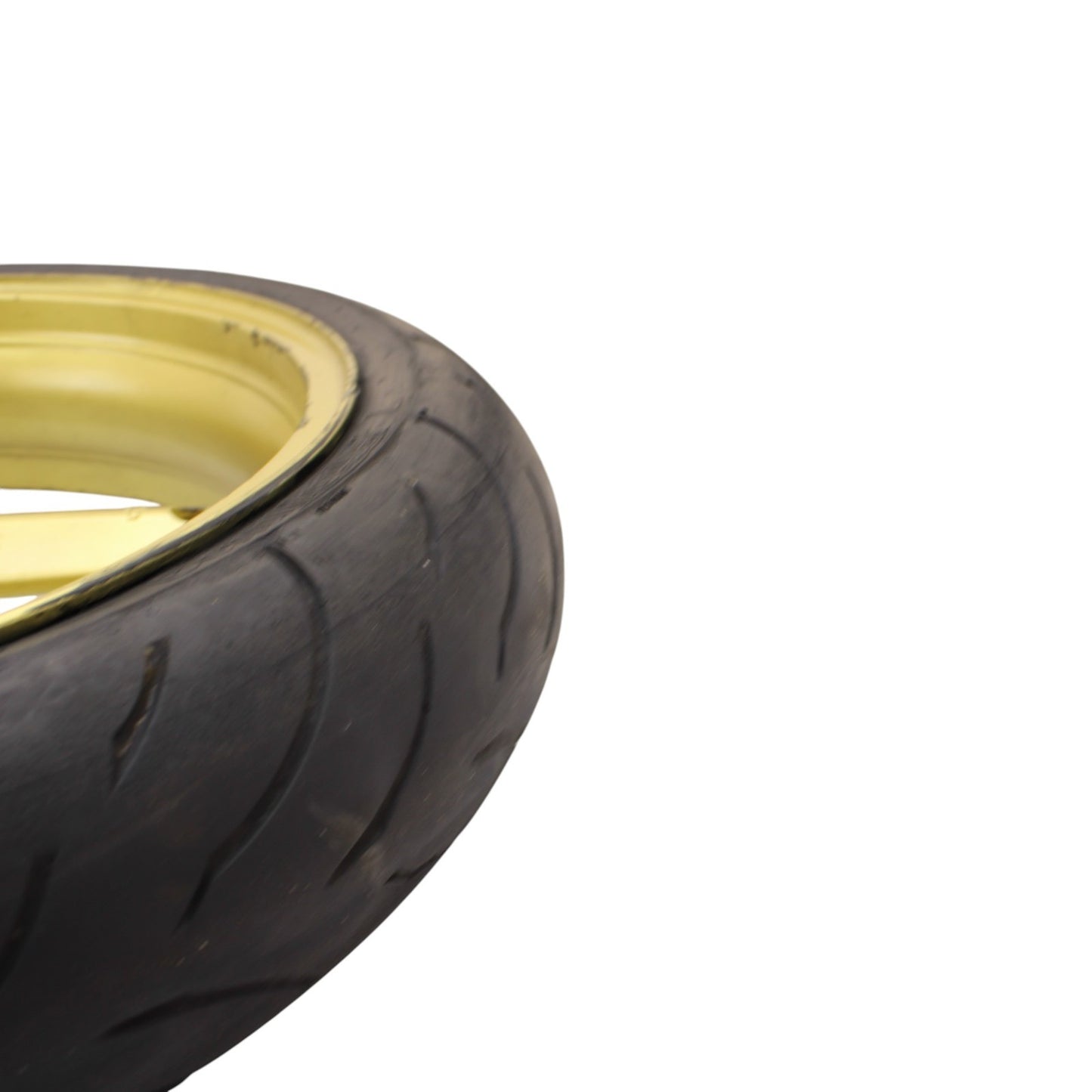 2003 2004 SUZUKI GSXR 1000 FRONT WHEEL RIM TIRE STRAIGHT STOCK YELLOW