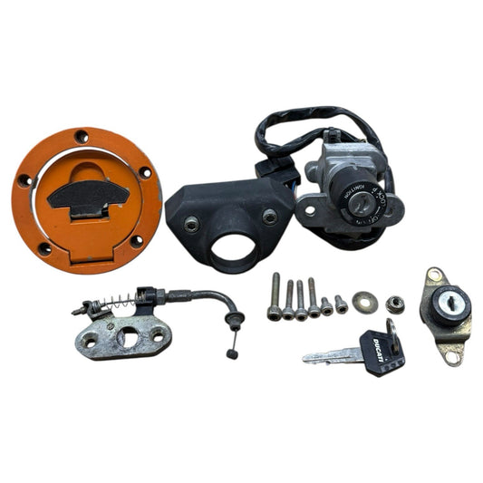 2001 DUCATI MONSTER 750 IGNITION SET LOCK KEY GAS CAP SEAT LOCK KEY STOCK