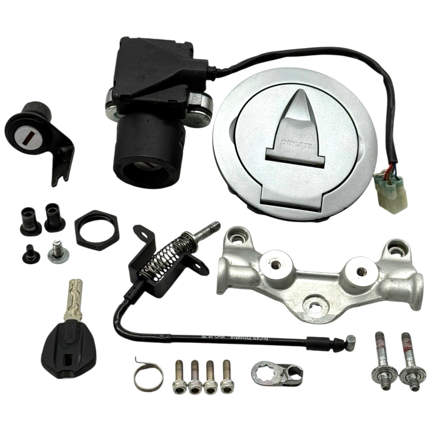 2020 - 2025 DUCATI PANIGALE V2 LOCK SET IGNITION SWITCH GAS CAP WITH KEY BOLTS