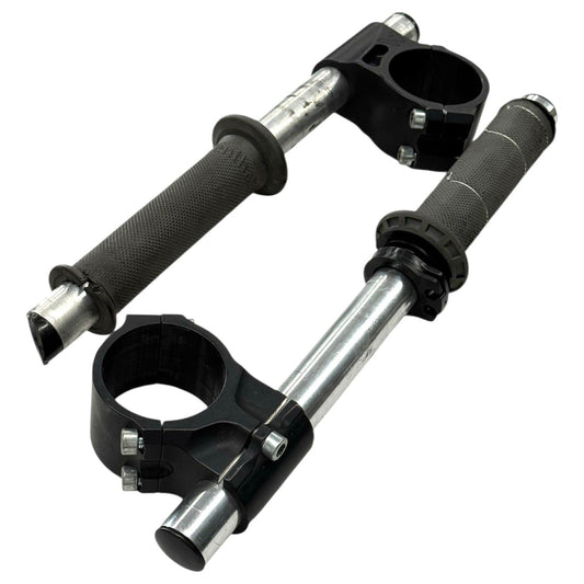 2007 2008 SUZUKI GSXR1000 WOODCRAFT HANDLEBAR CLIP ON SET LEFT RIGHT SILVER