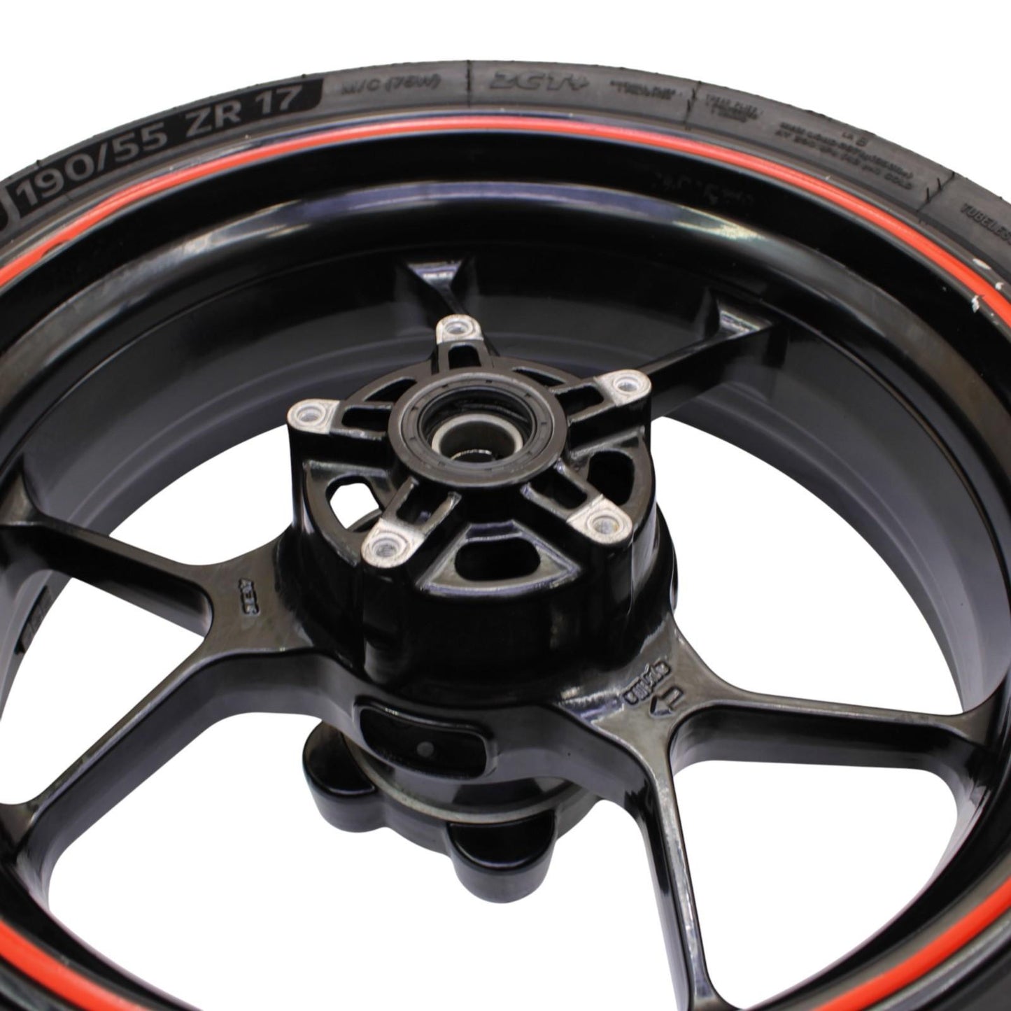 2015 - 2020 APRILIA RSV4 REAR WHEEL BACK RIM TIRE RUBBER BLACK ORANGE STOCK OEM