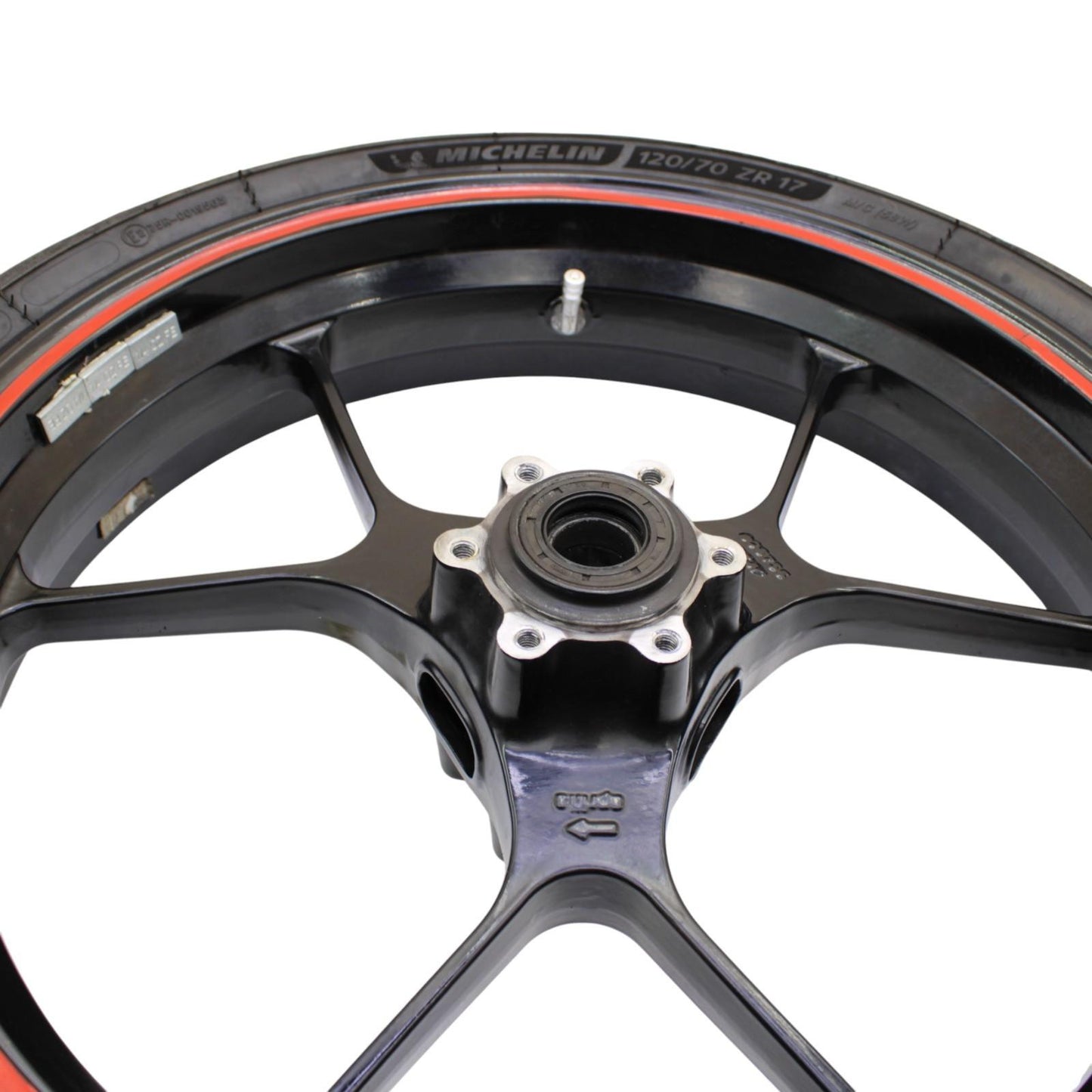 2015 - 2020 APRILIA RSV4 FRONT WHEEL RIM TIRE RUBBER BLACK ORANGE STOCK OEM