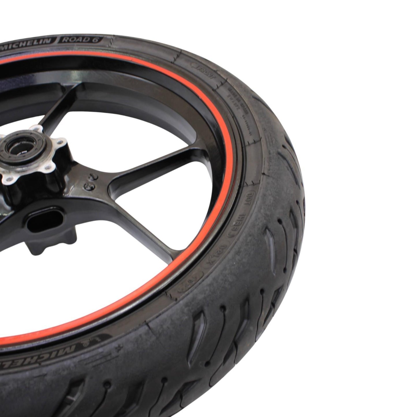 2015 - 2020 APRILIA RSV4 FRONT WHEEL RIM TIRE RUBBER BLACK ORANGE STOCK OEM