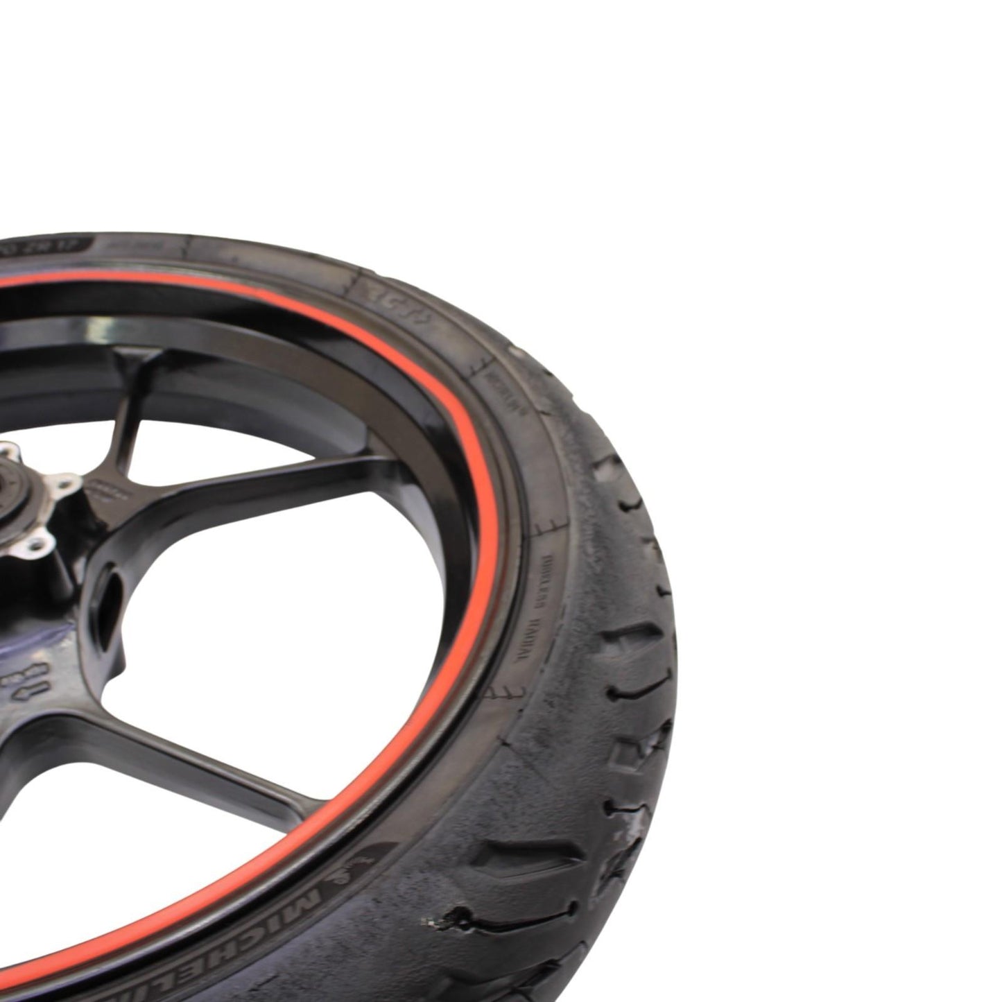 2015 - 2020 APRILIA RSV4 FRONT WHEEL RIM TIRE RUBBER BLACK ORANGE STOCK OEM