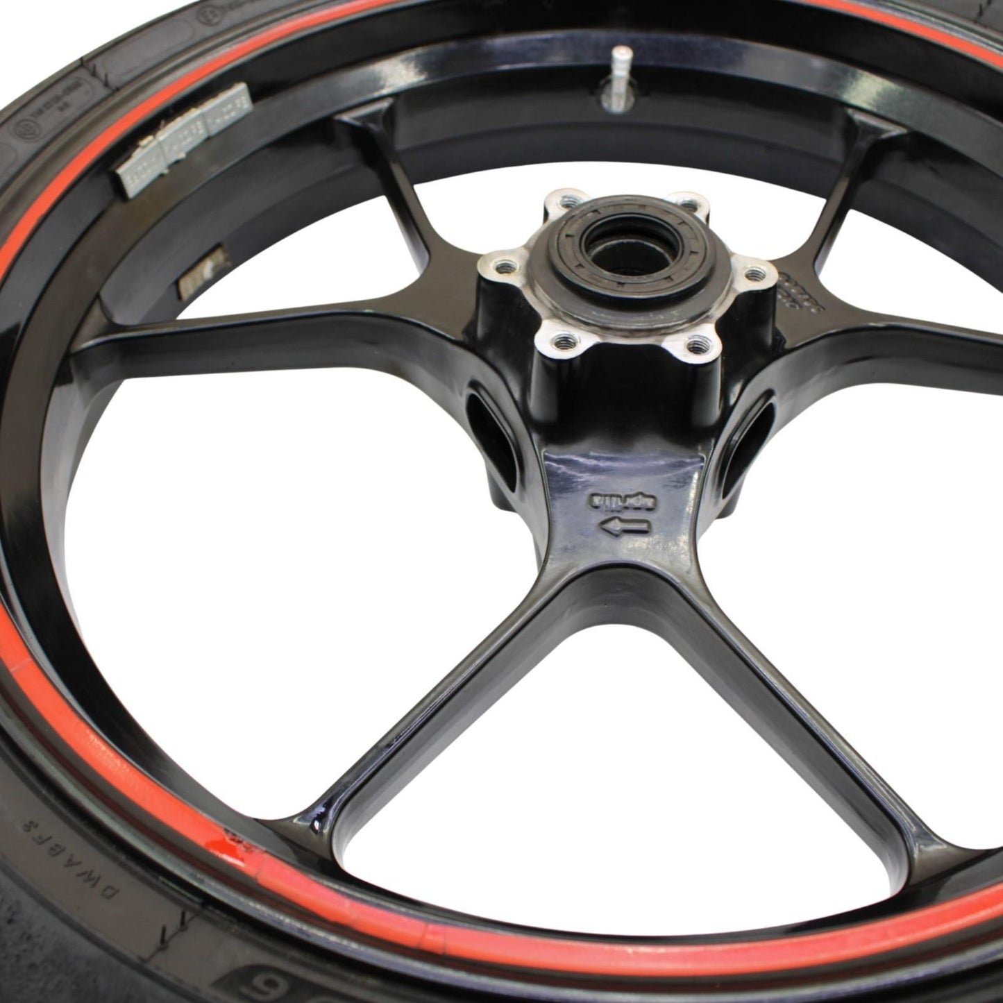 2015 - 2020 APRILIA RSV4 FRONT WHEEL RIM TIRE RUBBER BLACK ORANGE STOCK OEM