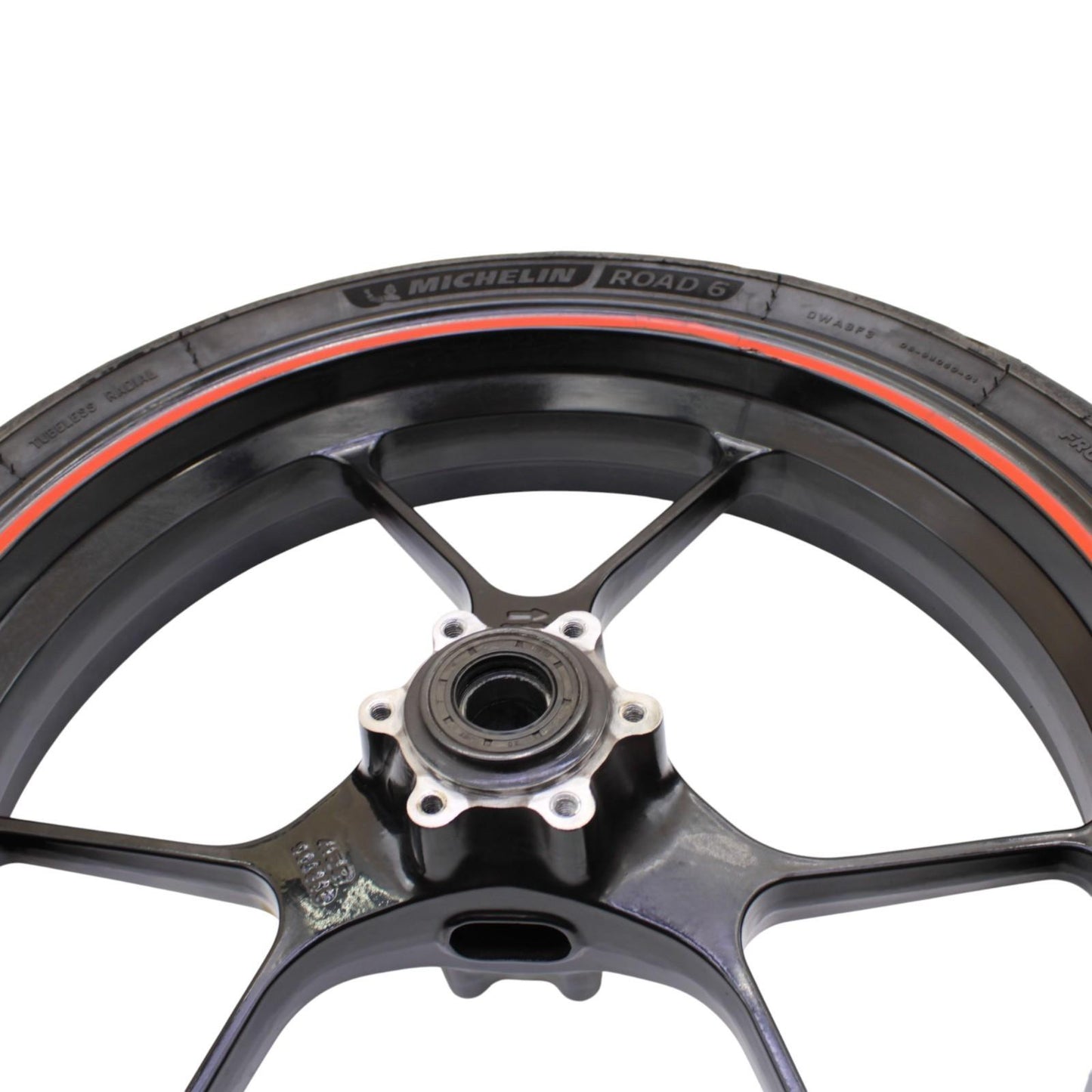 2015 - 2020 APRILIA RSV4 FRONT WHEEL RIM TIRE RUBBER BLACK ORANGE STOCK OEM