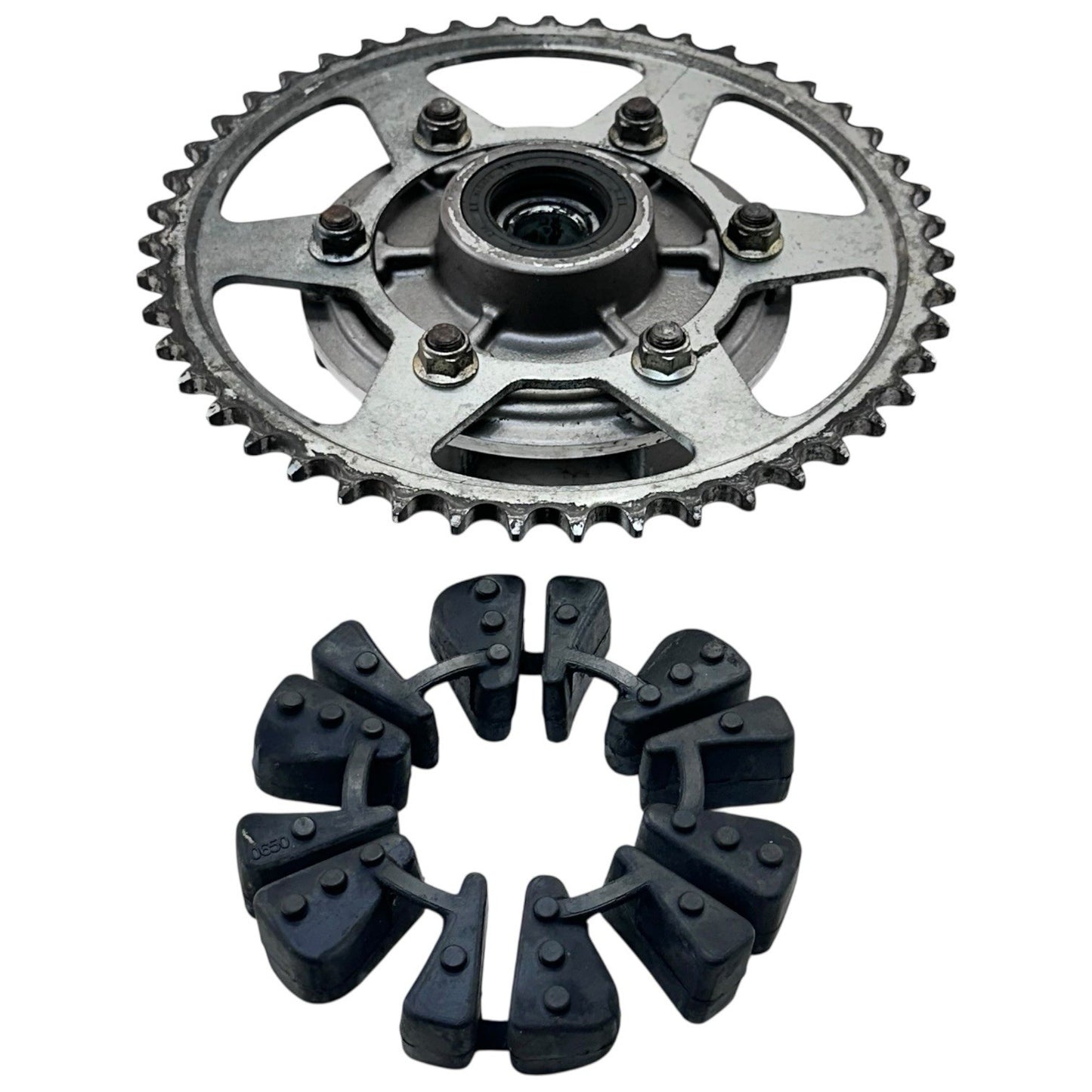 2006 - 2008 TRIUMPH DAYTONA 675 REAR HUB WHEEL SPROCKET MOUNT STOCK SILVER