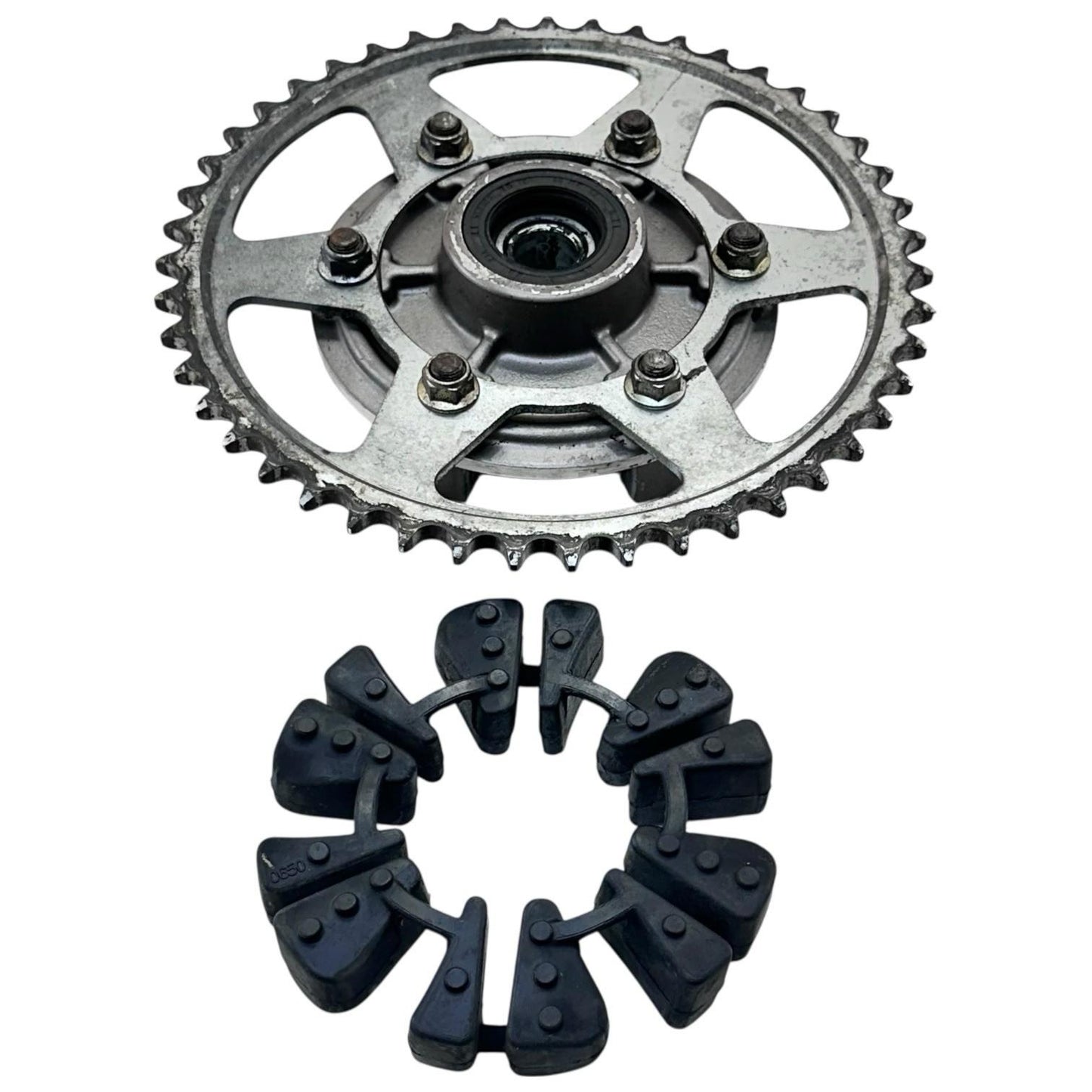 2006 - 2008 TRIUMPH DAYTONA 675 REAR HUB WHEEL SPROCKET MOUNT STOCK SILVER