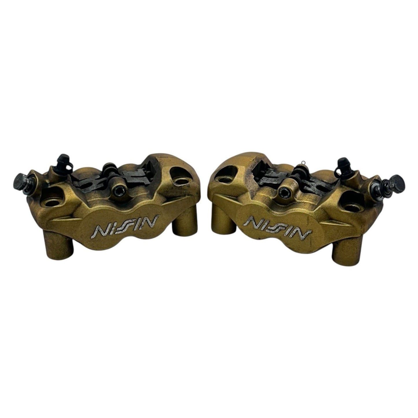2006 - 2008 TRIUMPH DAYTONA 675 FRONT BRAKE CALIPER SET PAIR PADS GOLD NISSIN