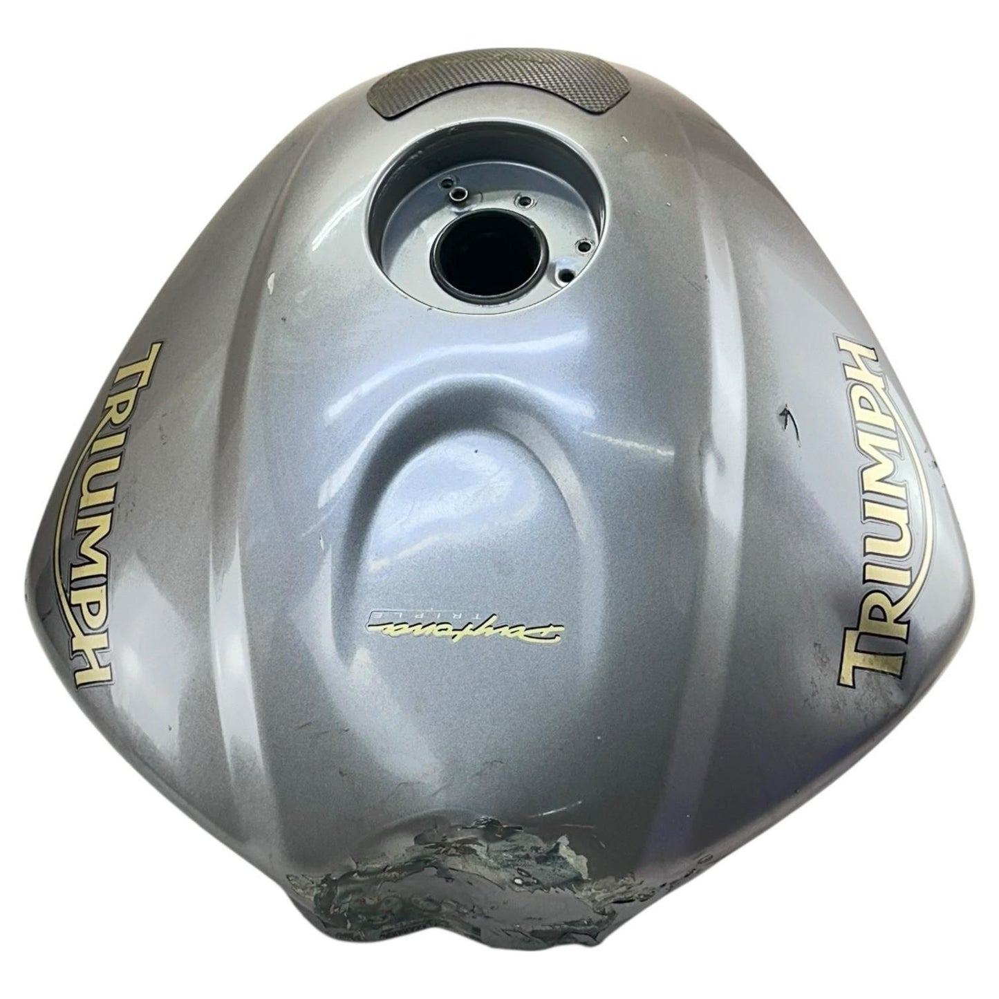 2006 - 2008 TRIUMPH DAYTONA 675 GAS TANK FUEL RESERVOIR GREY *DENTED/SCUFFED*