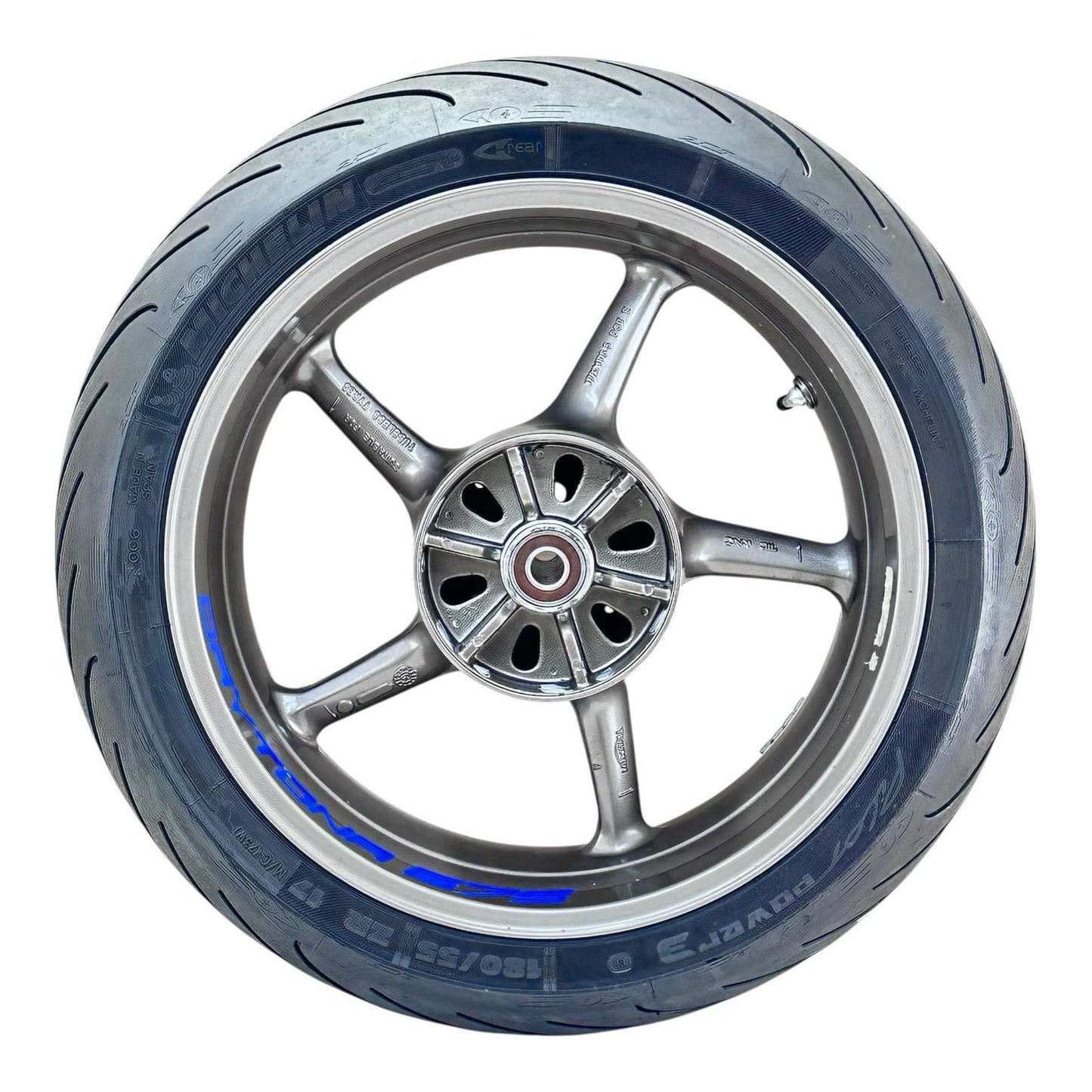 2006 - 2008 TRIUMPH DAYTONA 675 REAR WHEEL BACK RIM TIRE RUBBER HUB GREY OEM