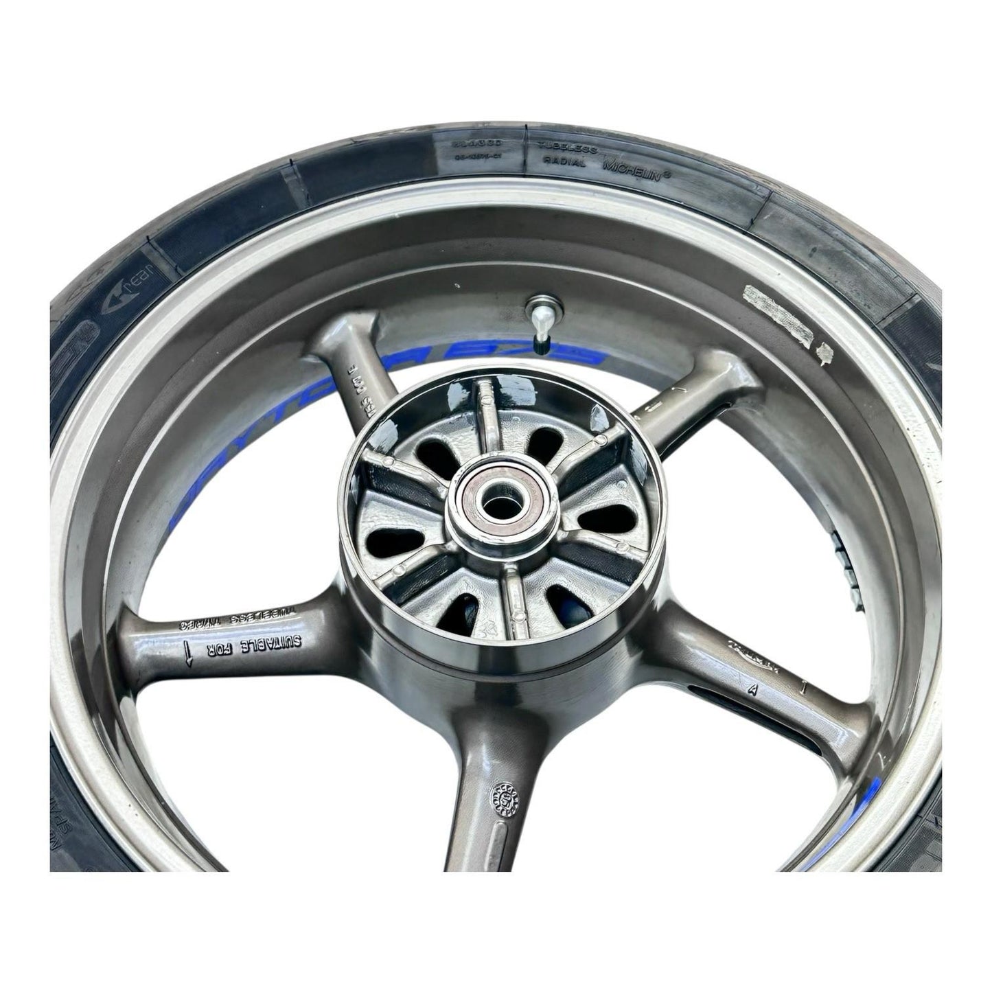 2006 - 2008 TRIUMPH DAYTONA 675 REAR WHEEL BACK RIM TIRE RUBBER HUB GREY OEM