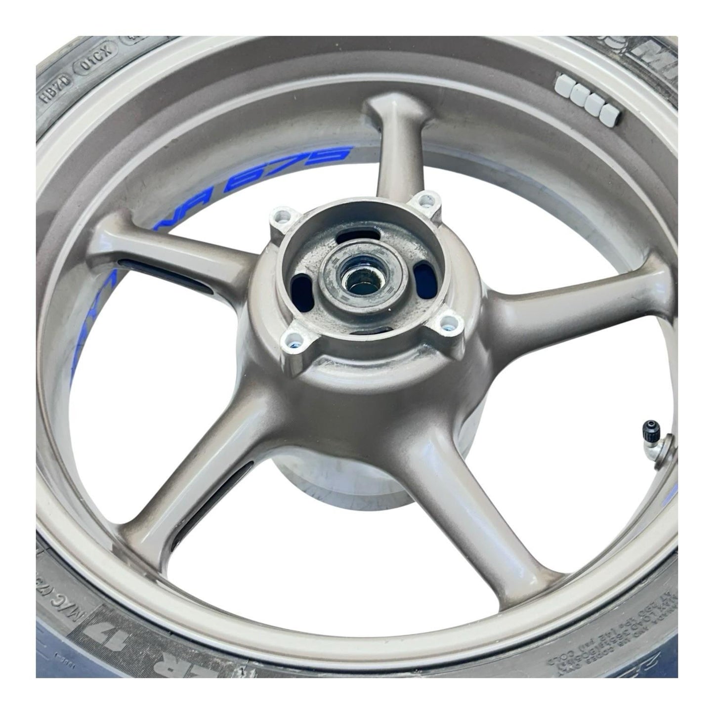 2006 - 2008 TRIUMPH DAYTONA 675 REAR WHEEL BACK RIM TIRE RUBBER HUB GREY OEM