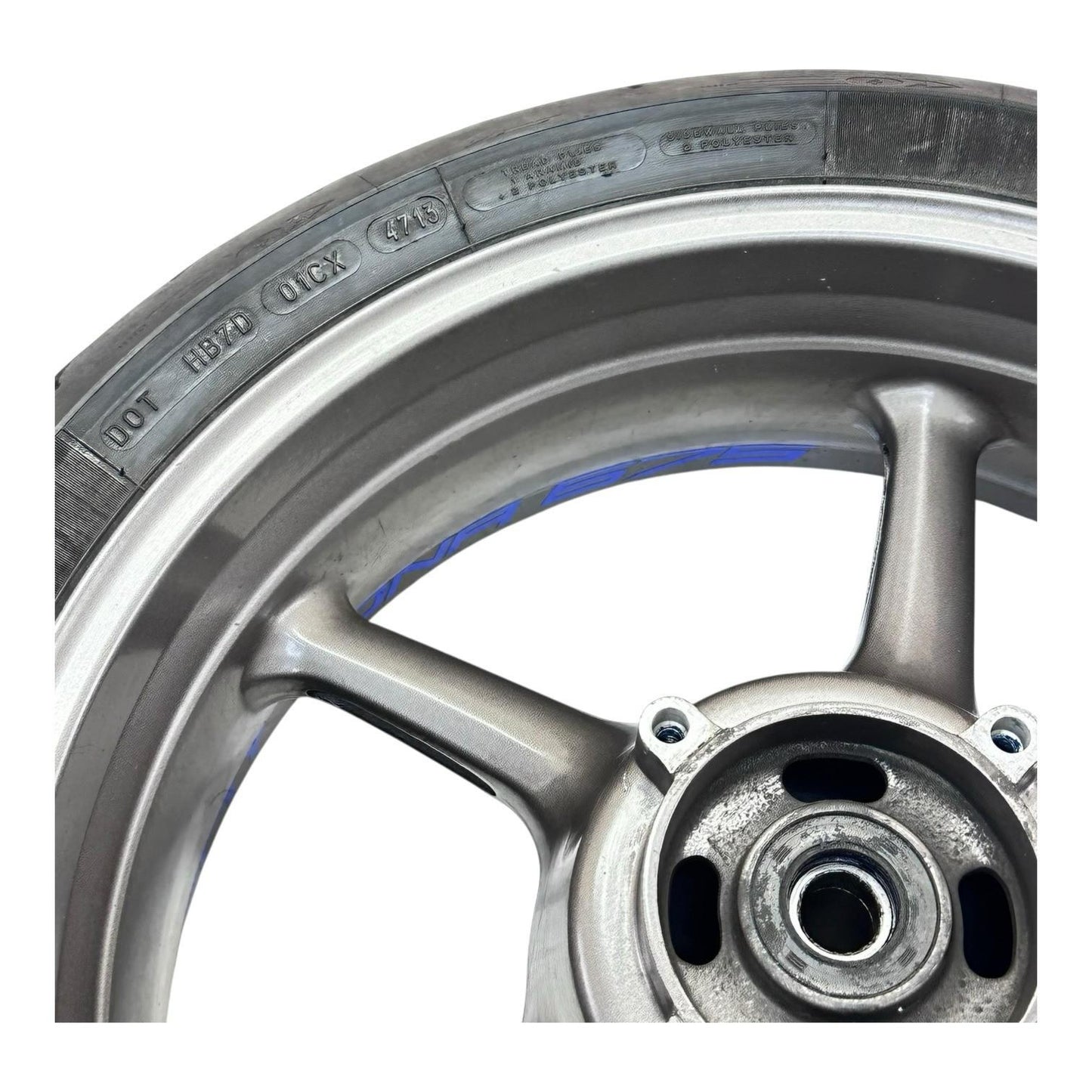 2006 - 2008 TRIUMPH DAYTONA 675 REAR WHEEL BACK RIM TIRE RUBBER HUB GREY OEM