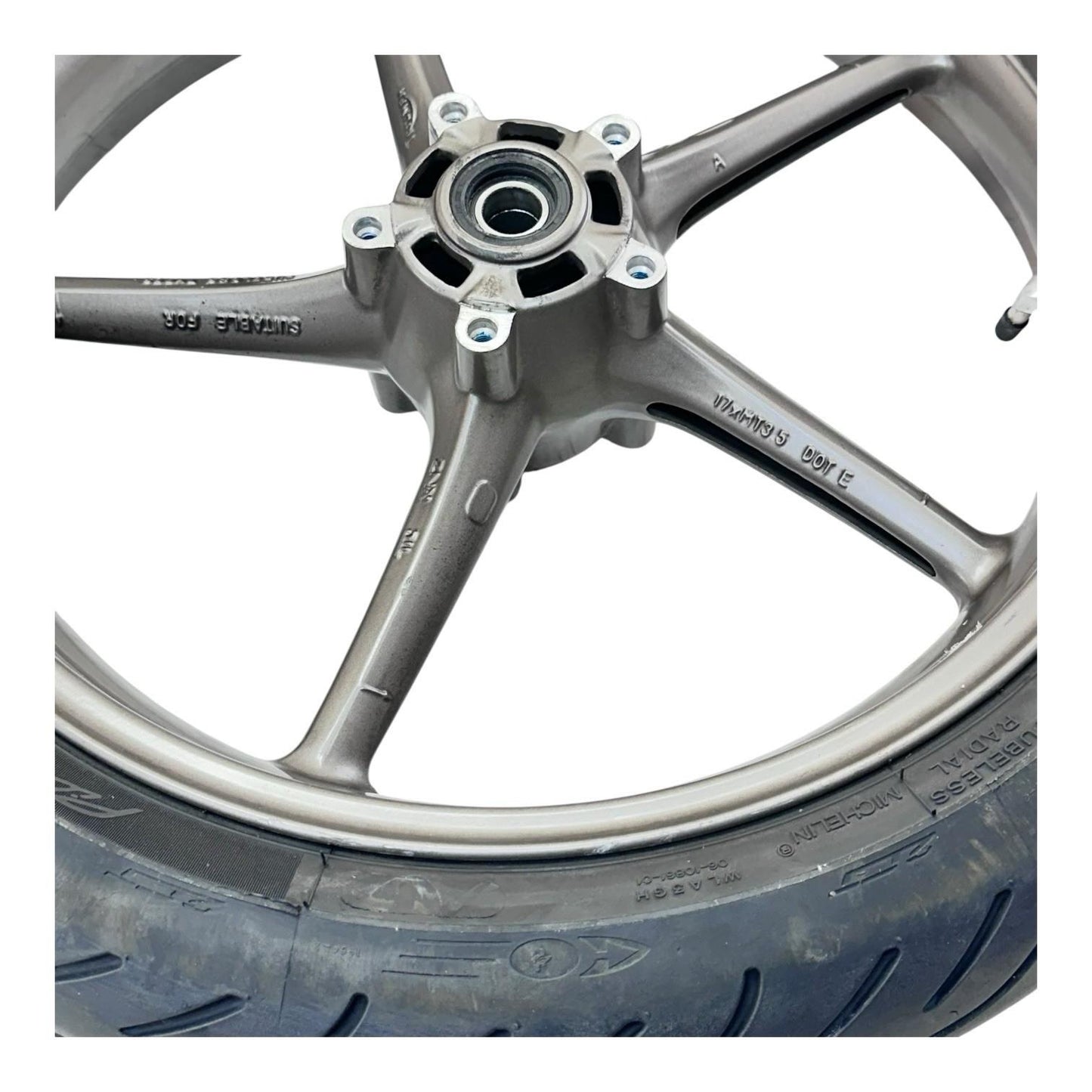2006 - 2008 TRIUMPH DAYTONA 675 FRONT WHEEL RIM TIRE RUBBER GREY STOCK