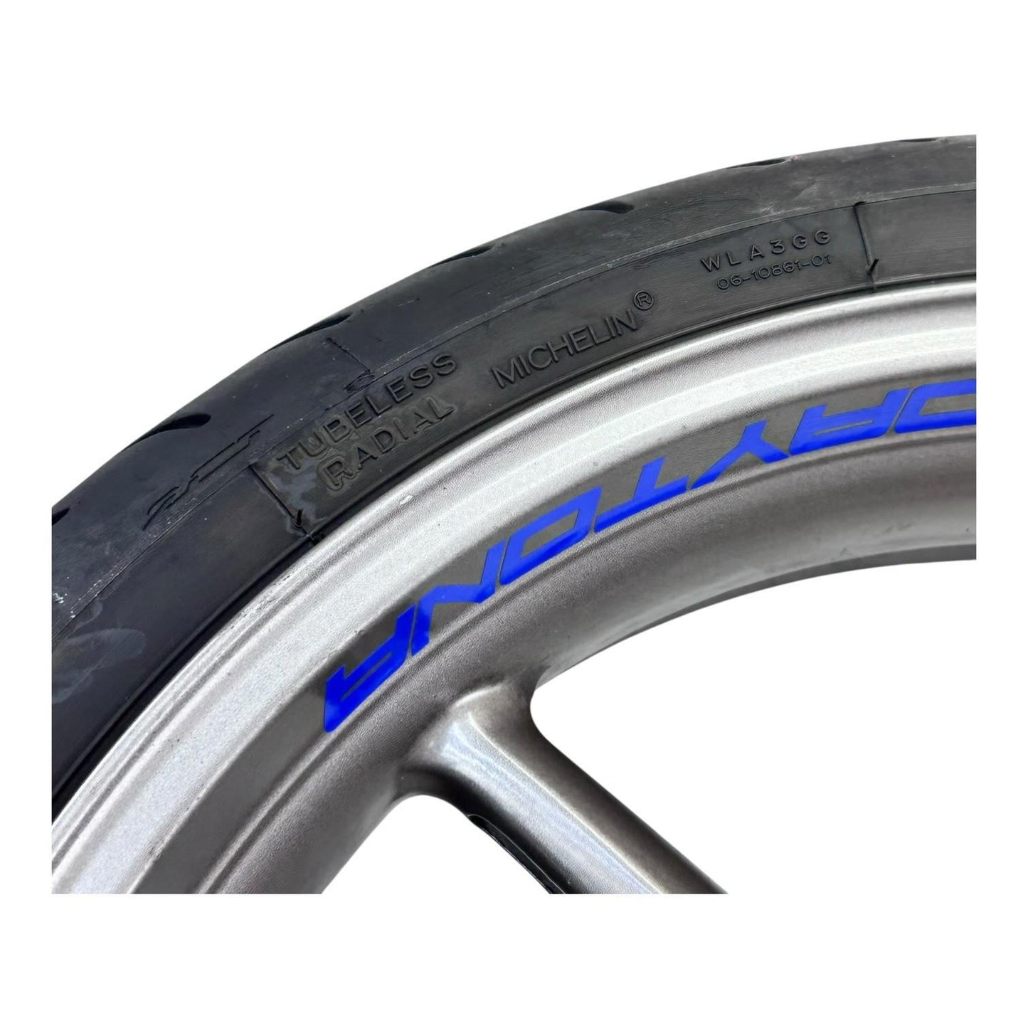 2006 - 2008 TRIUMPH DAYTONA 675 FRONT WHEEL RIM TIRE RUBBER GREY STOCK