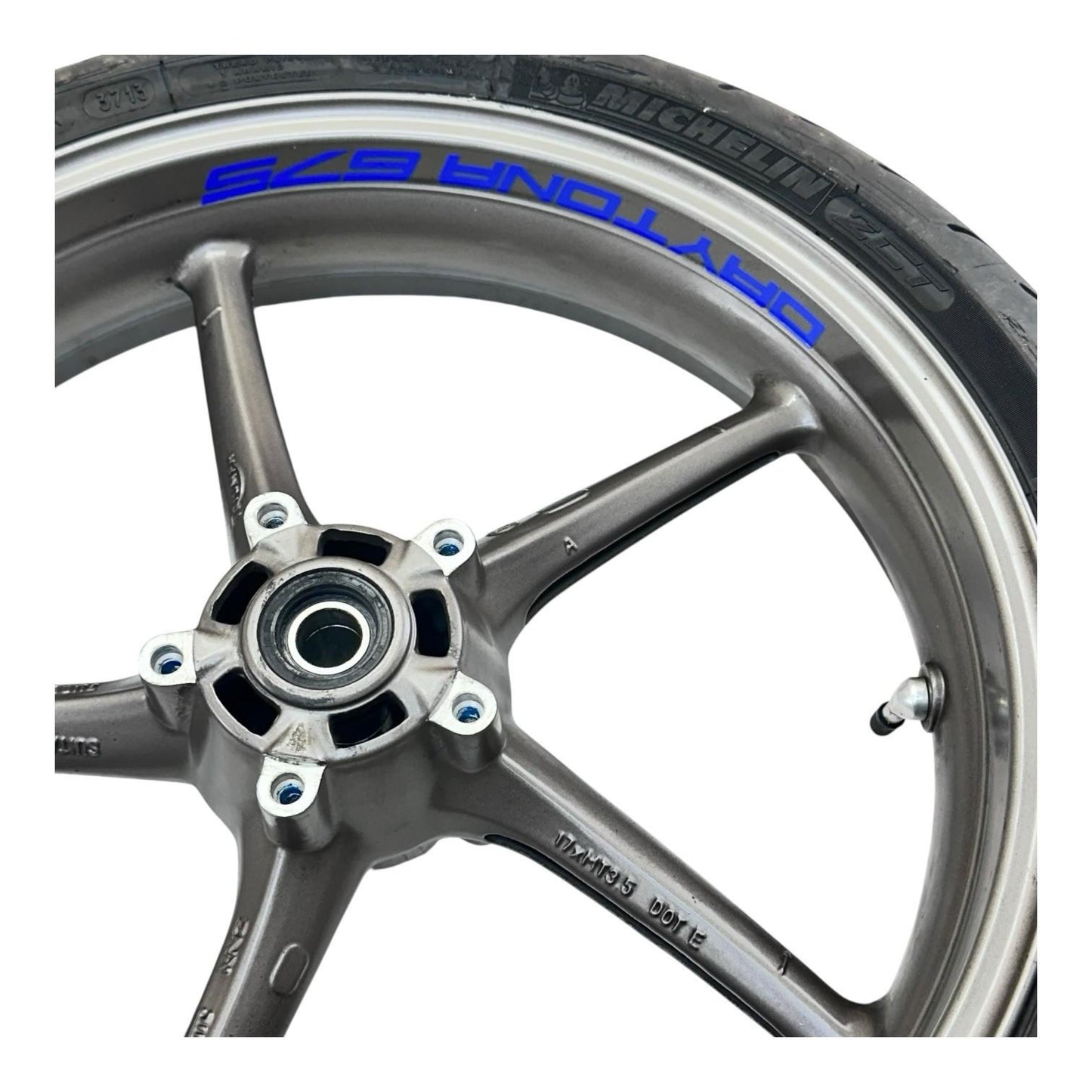 2006 - 2008 TRIUMPH DAYTONA 675 FRONT WHEEL RIM TIRE RUBBER GREY STOCK