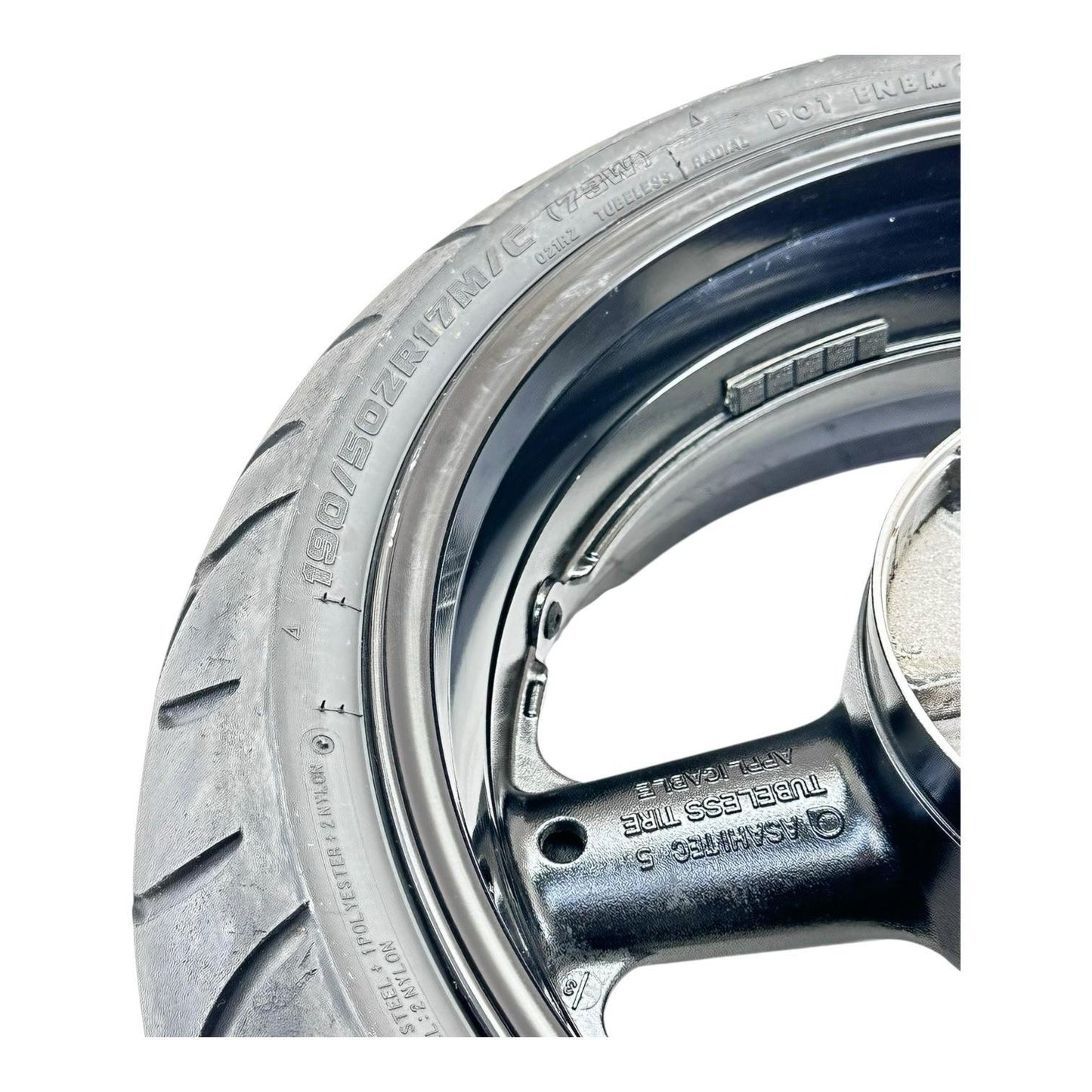 1999 - 2007 SUZUKI HAYABUSA REAR WHEEL BACK RIM TIRE RUBBER BLACK STOCK OEM