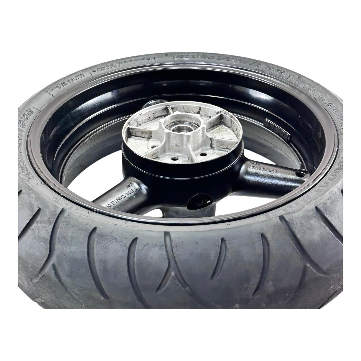 1999 - 2007 SUZUKI HAYABUSA REAR WHEEL BACK RIM TIRE RUBBER BLACK STOCK OEM