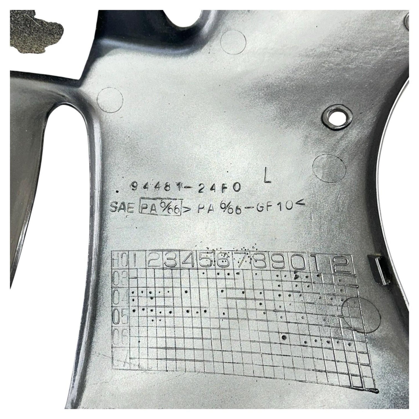 1999 - 2007 SUZUKI HAYABUSA LEFT SIDE MID FAIRING PLASTIC GREY STOCK *SCUFFED*