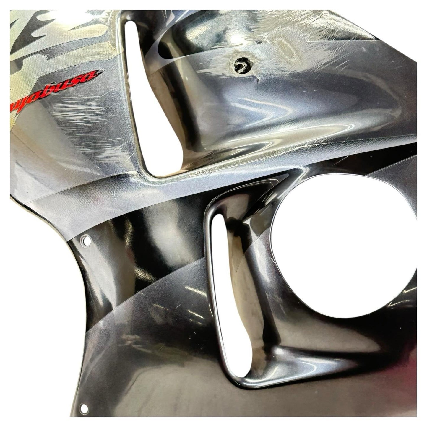 1999 - 2007 SUZUKI HAYABUSA LEFT SIDE MID FAIRING PLASTIC GREY STOCK *SCUFFED*