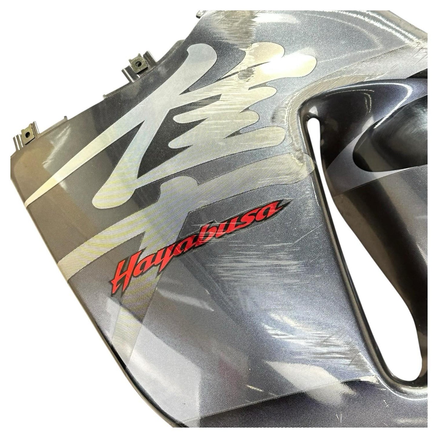 1999 - 2007 SUZUKI HAYABUSA LEFT SIDE MID FAIRING PLASTIC GREY STOCK *SCUFFED*