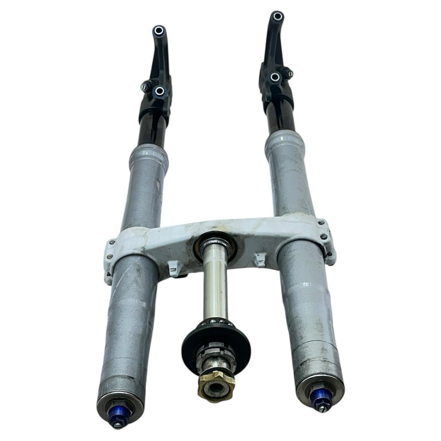2007 2008 SUZUKI GSXR 1000 FORKS FRONT SUSPENSION TUBES TRIPLE TREE STEM SET