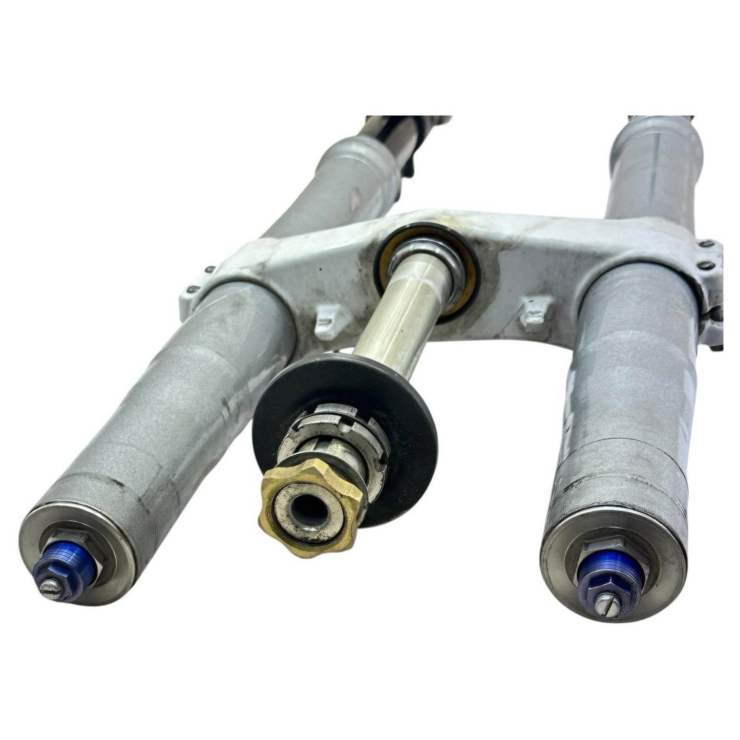 2007 2008 SUZUKI GSXR 1000 FORKS FRONT SUSPENSION TUBES TRIPLE TREE STEM SET