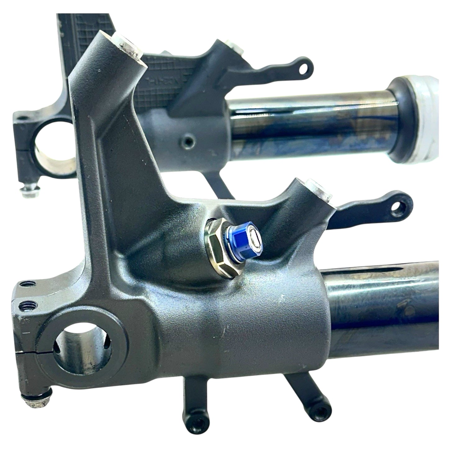 2007 2008 SUZUKI GSXR 1000 FORKS FRONT SUSPENSION TUBES TRIPLE TREE STEM SET