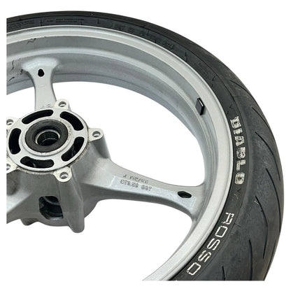 2007 2008 SUZUKI GSXR 1000 FRONT WHEEL RIM TIRE RUBBER SILVER STOCK OEM
