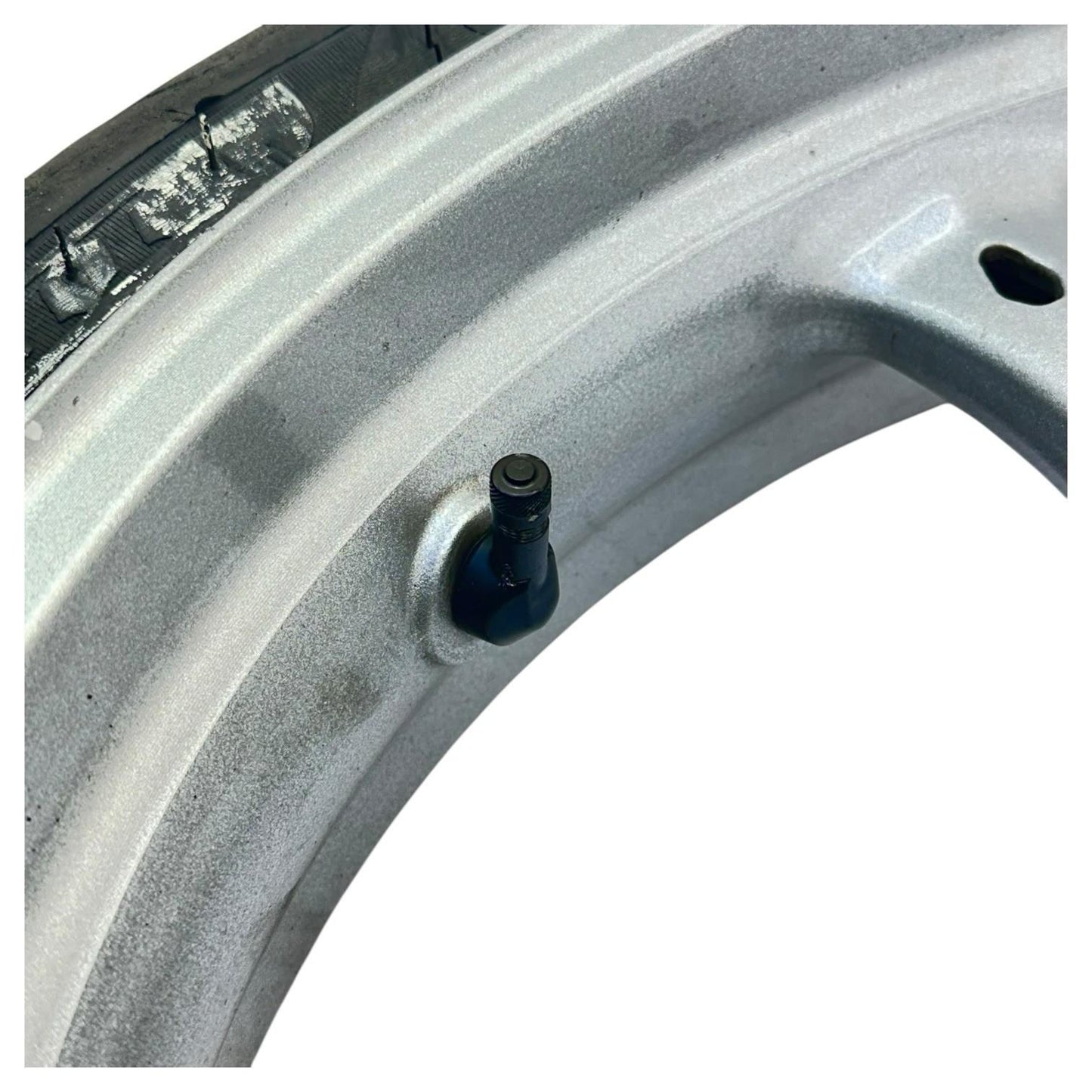 2007 2008 SUZUKI GSXR 1000 FRONT WHEEL RIM TIRE RUBBER SILVER STOCK OEM