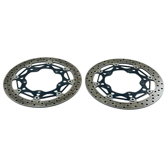 2015 - 2019 YAMAHA YZF R1 FRONT BRAKE ROTORS DISC RING SILVER STRAIGHT SET PAIR