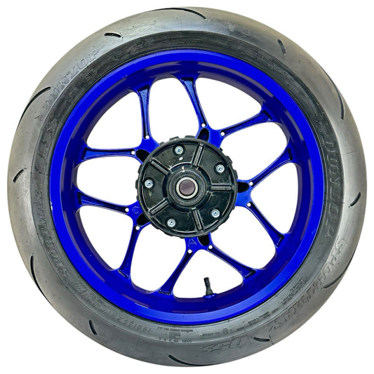 2015 - 2019 YAMAHA YZF R1 REAR WHEEL BACK RIM TIRE RUBBER BLUE STOCK OEM